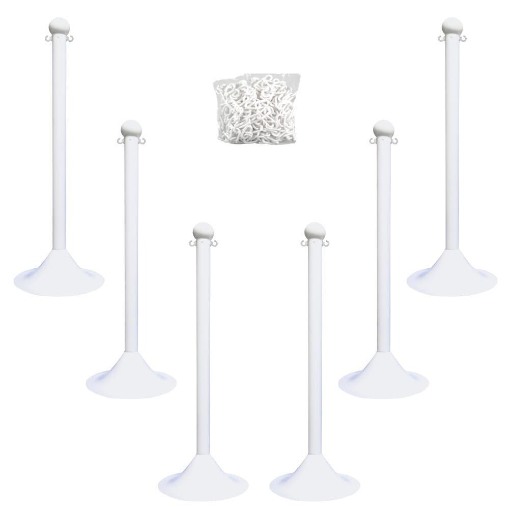 Mr. Chain 71001-6 White Light Duty Stanchion and Chain Kit