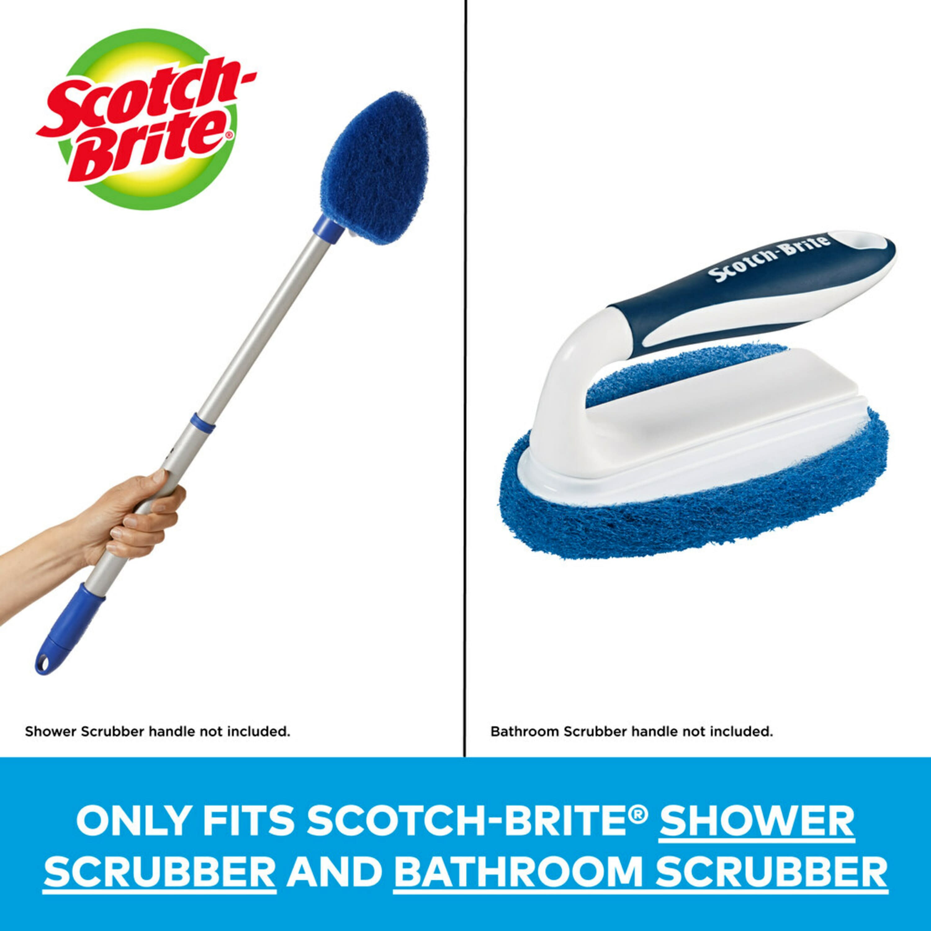 Easily Cleaning the Bathtub with Scotch-Brite Shower Scrubber