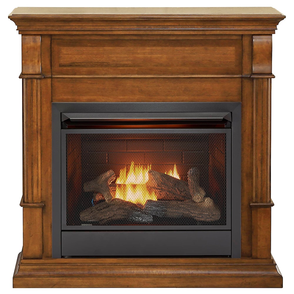 Duluth Forge DFS-300NT-3AS 40-in Apple Spice Ventless Natural Gas Fireplace