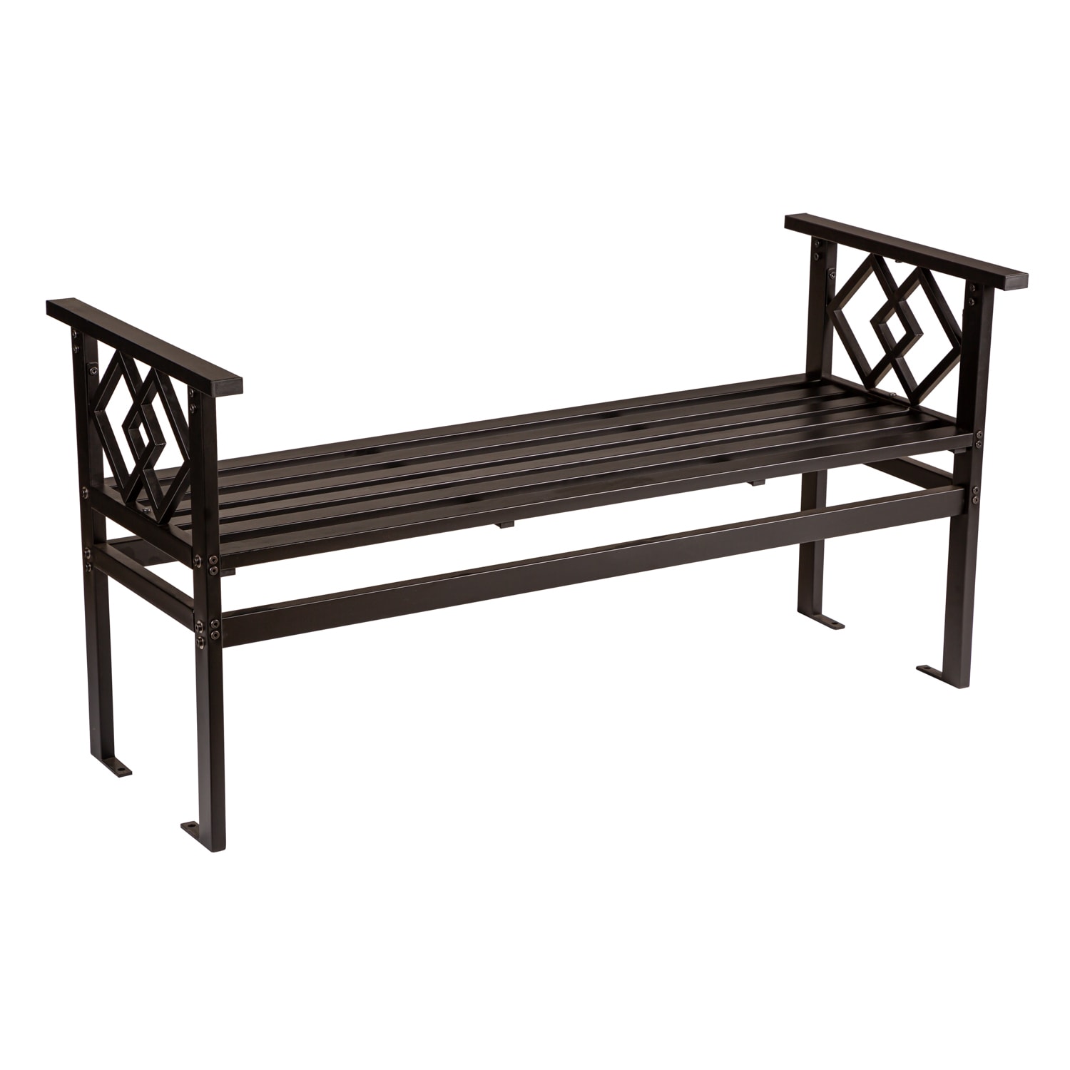 Evergreen PHA249 48.5-Inches W x 24-Inches H Black Iron Garden Bench