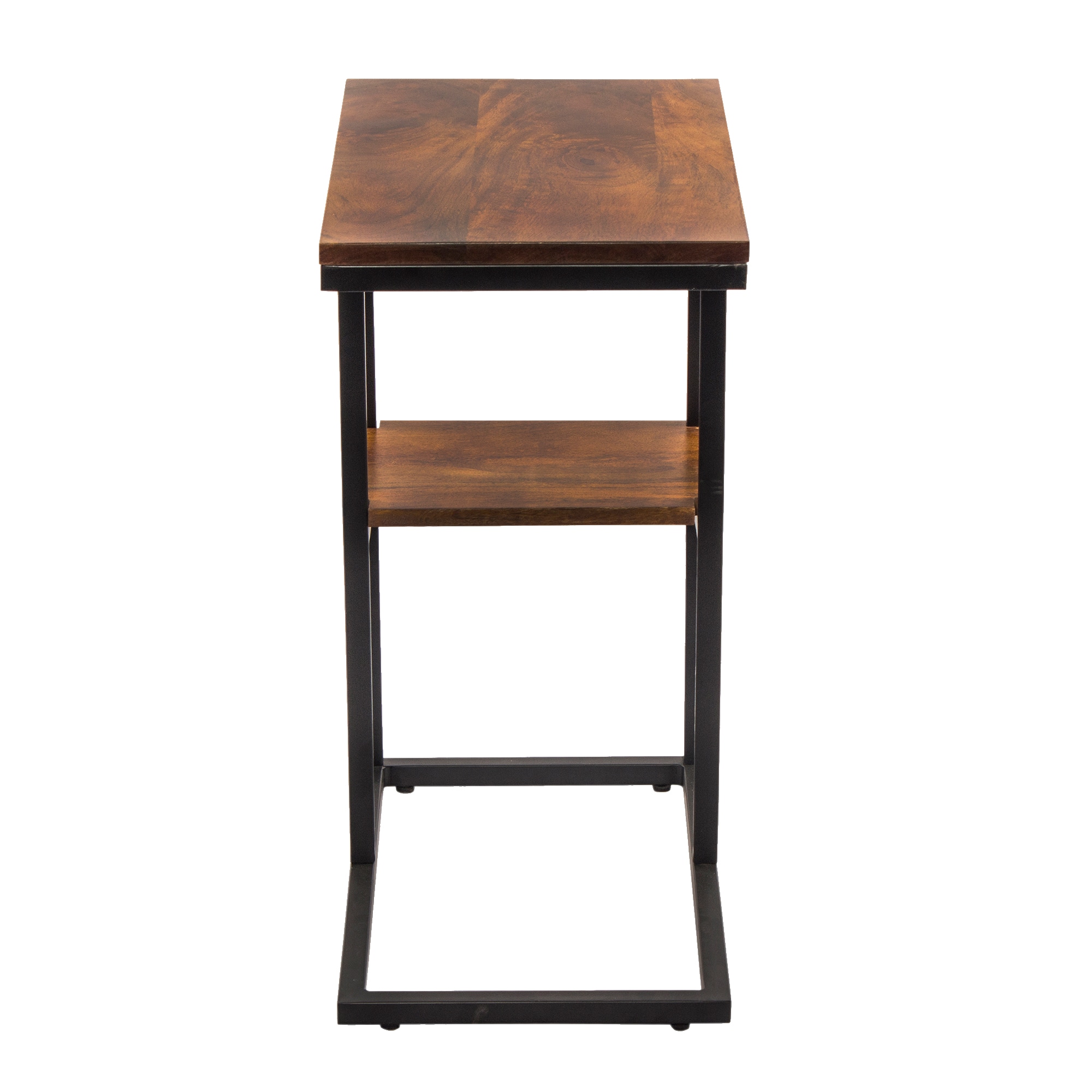 Benzara 12-in W x 25-in H Brown Wood Modern End Table with Storage ...