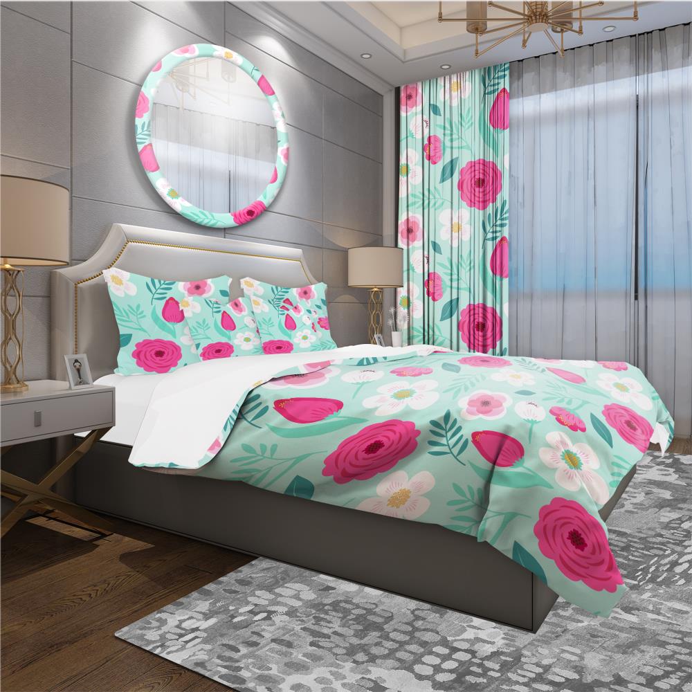 Designart BED18734-T 3-Piece Blue Twin Duvet Cover Set