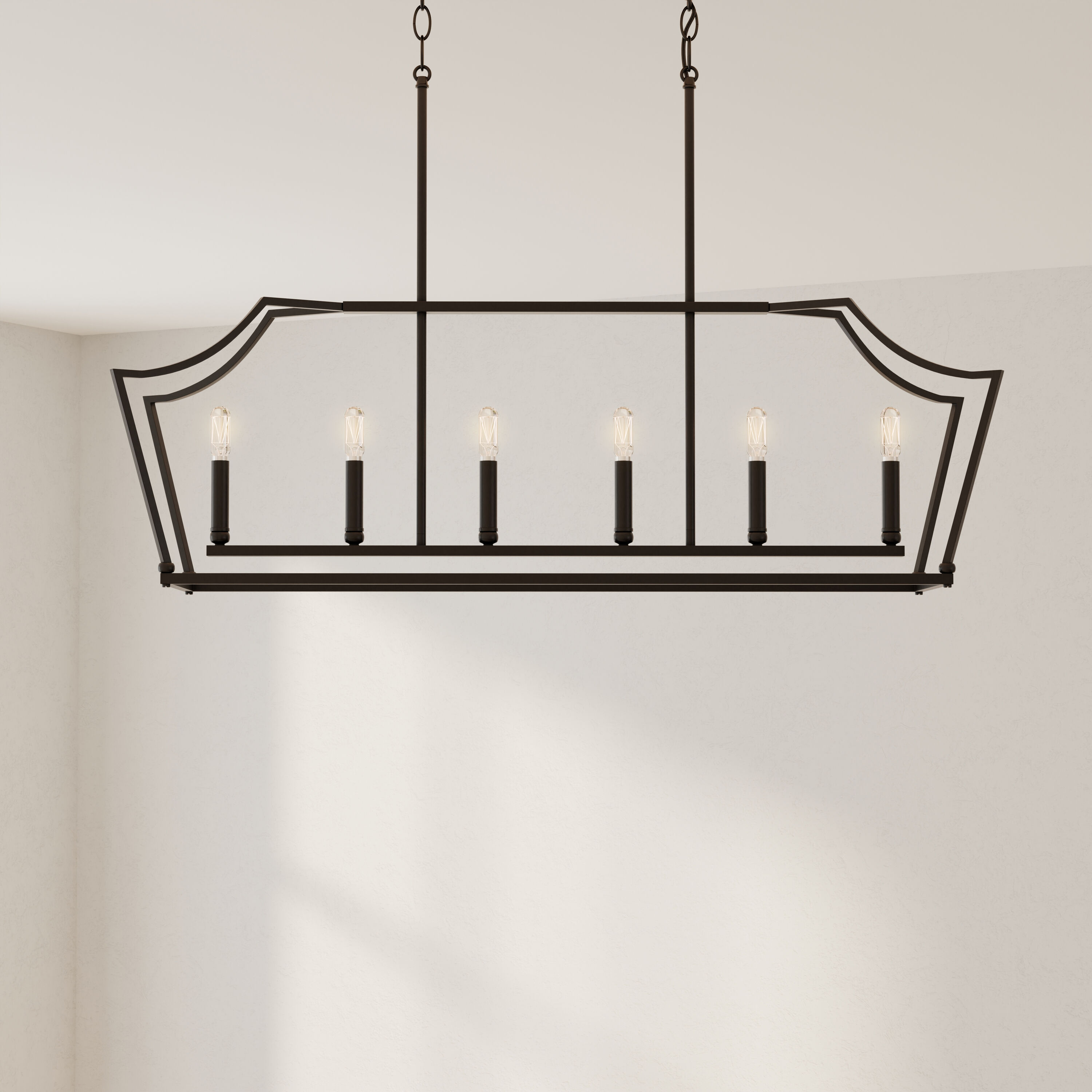 Progress Lighting P400300-31M Parkhurst 6 -Light Matte Black Transitional For Use in Bedrooms, Dining Rooms, Foyers, Kitchens, Living Rooms Chandelier