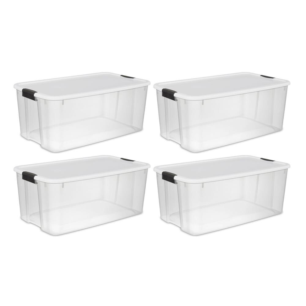 Superio Storage Containers With Wheels (4 Pack), Stackable Large Storage  Containers With Lids, Durable Latches (60 Quart) 
