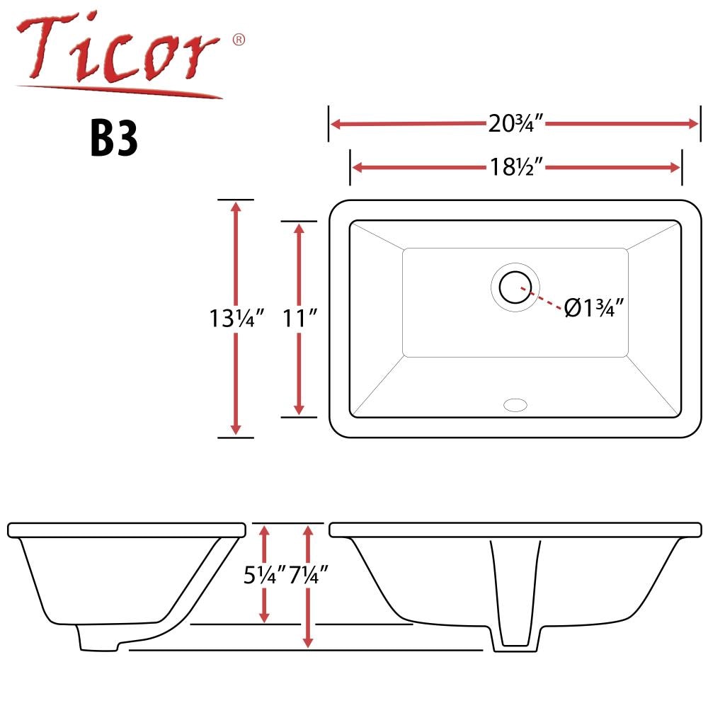 Ticor B3-WT Bath-Sink - View #5