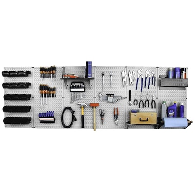 Wall Control 96 In W X 32 H Gray Black Steel Garage Storage System The Pegboard Accessories Department At Com - Wall Control Pegboard Ideas