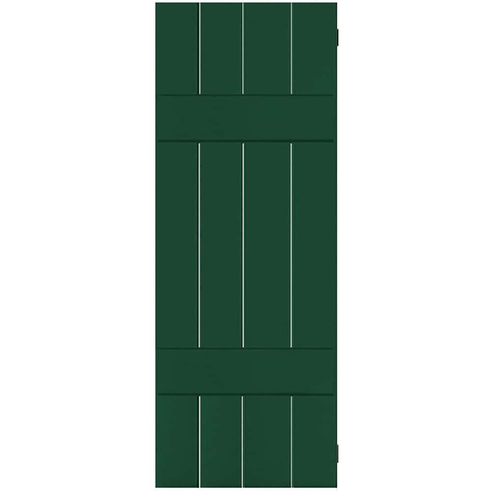 Ekena Millwork RWB15X062CGM 15-in W x 62-in H Chrome Green Board and batten Wood Exterior Shutters ( 2 -Pack )