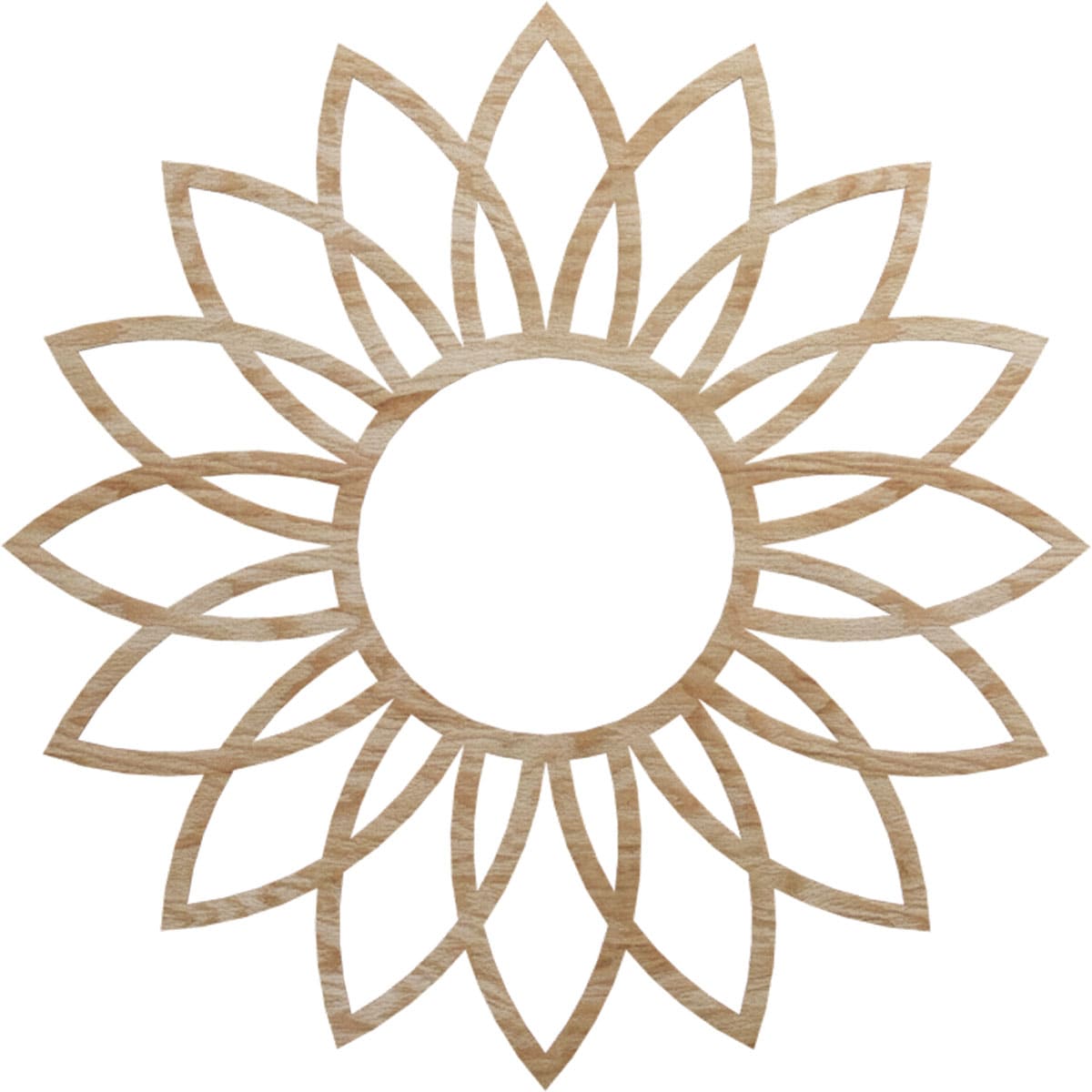Ekena Millwork CMWP34X34X0375DARO Daisy Fretwork 34-in W x 34-in L Contemporary Red Oak Wood Whole Ceiling Medallion