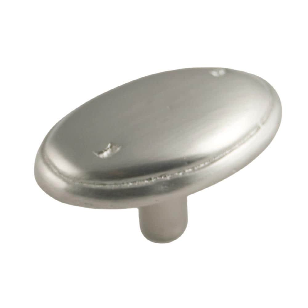 RK International CK 712-P Satin Nickel Oval Traditional Cabinet Knob