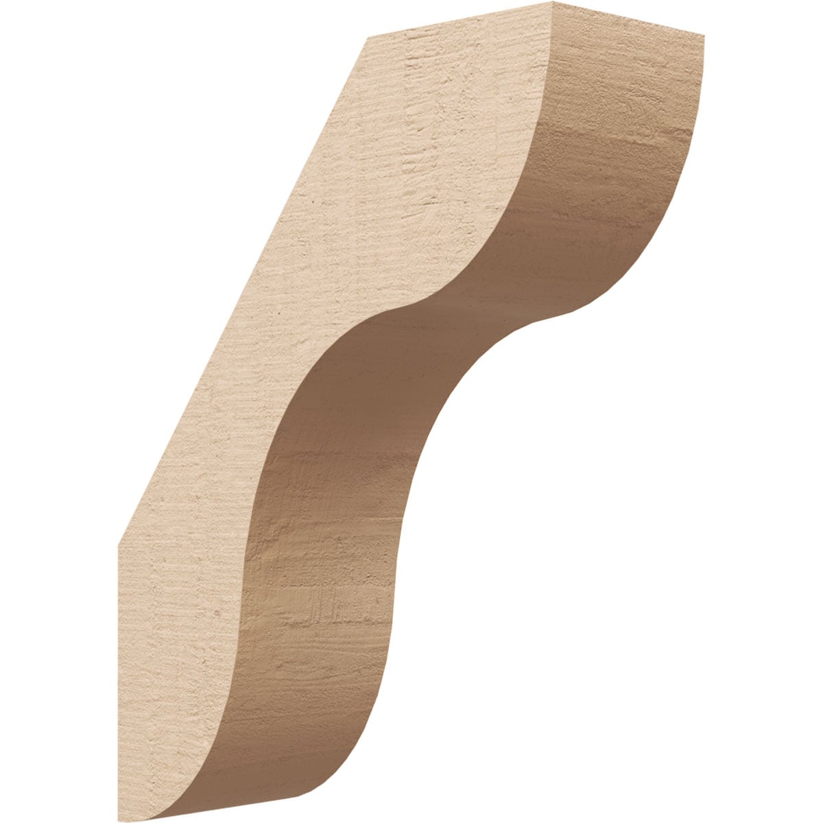 Ekena Millwork BRCUR05X14X18CARRCPR 5-in x 18-in x 14-in Primed Urethane Carmel Rough Cedar Woodgrain TimberThane KneeBrace