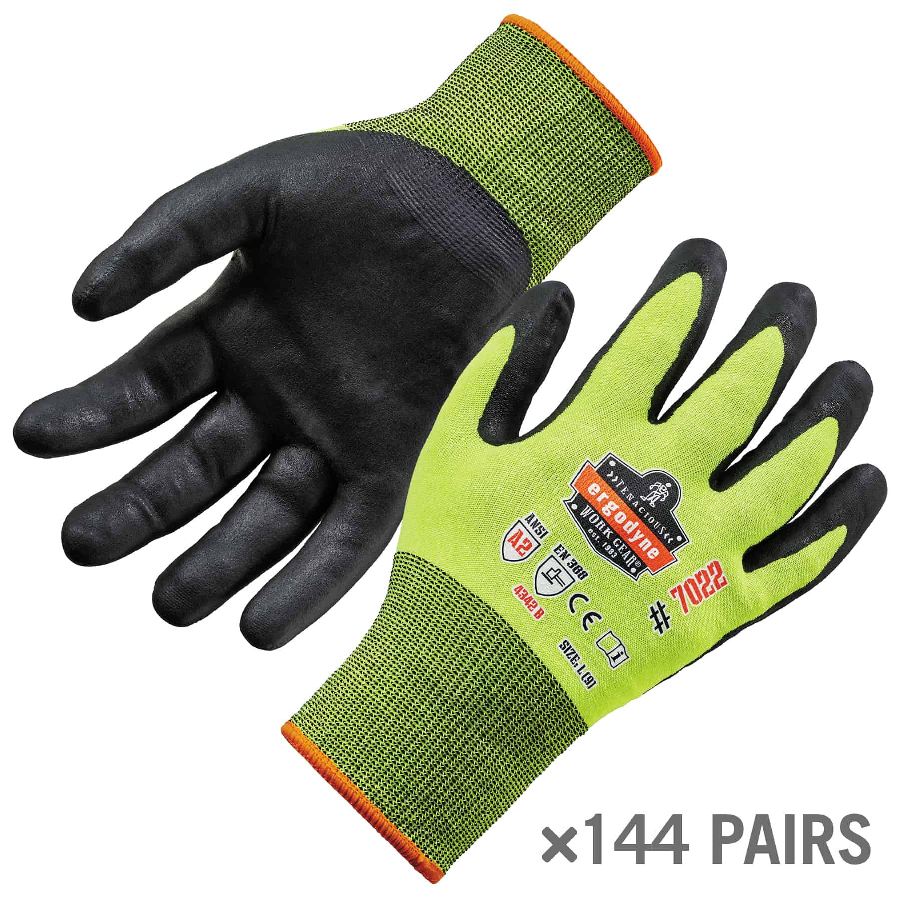 Ergodyne 17872 Small Green Nitrile dipped Nitrile 144 -Pairs