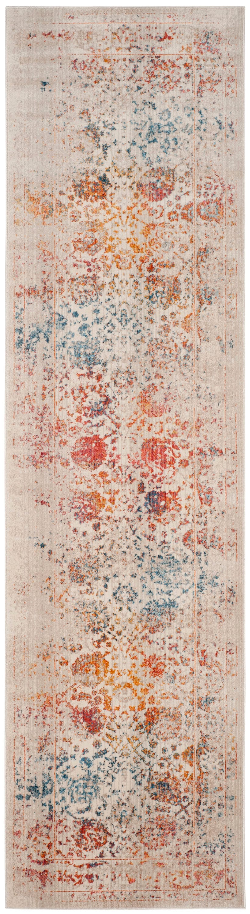 Safavieh VTP409C-210 Vintage Persian Himenz 2 x 10 (ft) Loomed Polyester Light Gray/Multi Rectangular Indoor Distressed/Overdyed Vintage Runner rug
