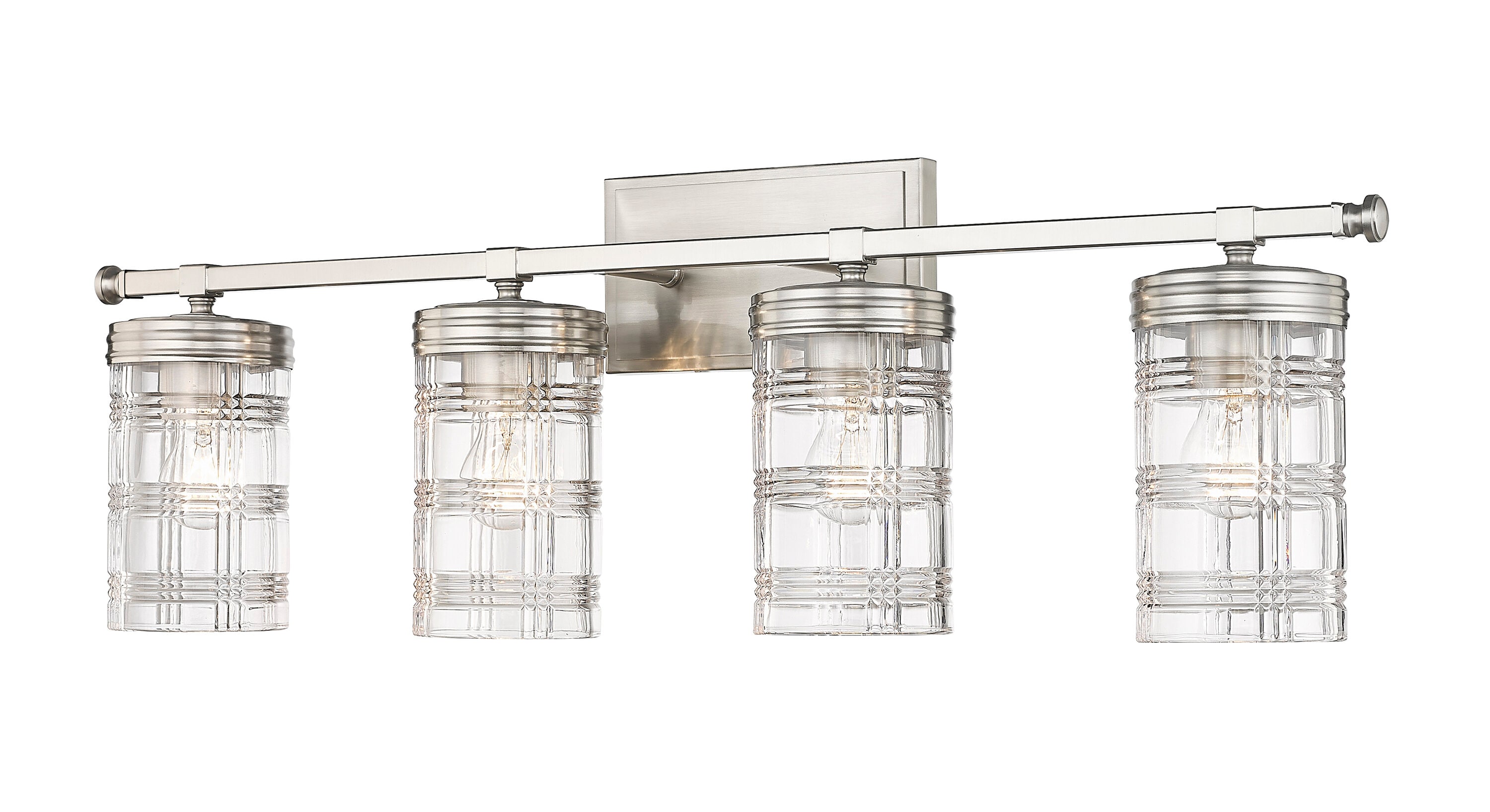 Z-Lite 344-4V-BN Archer 32.75-in 4-Light Brushed Nickel Transitional Vanity Light