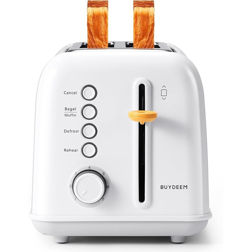 BUYDEEM -  DT620 2-Slice Retro Toaster - Extra Wide Slots - 7 Shade Settings - Bagel Defrost Rehe...