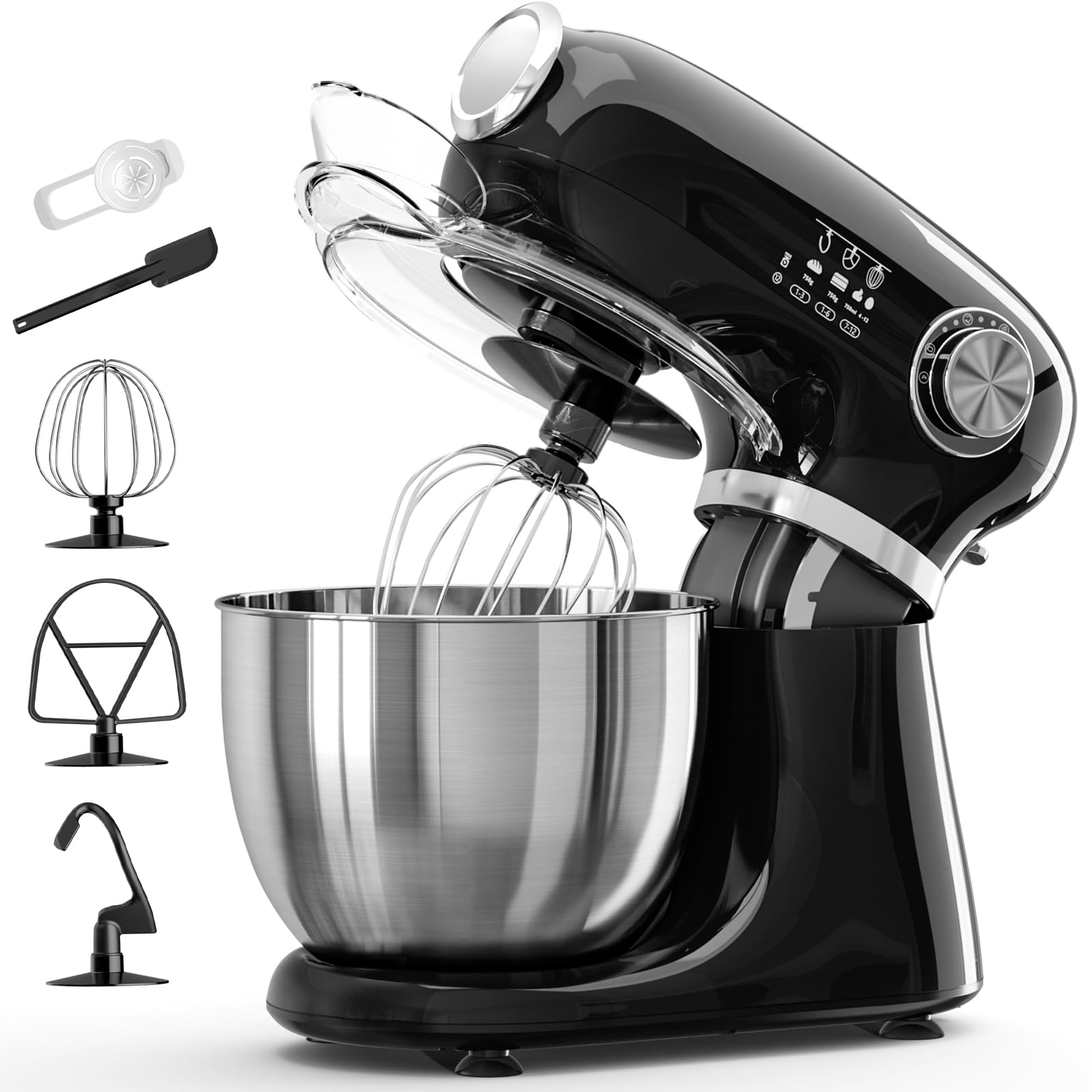 COWSAR LSSM-CF3715B Black 10.57-Quart Tilt-head Stand Mixer