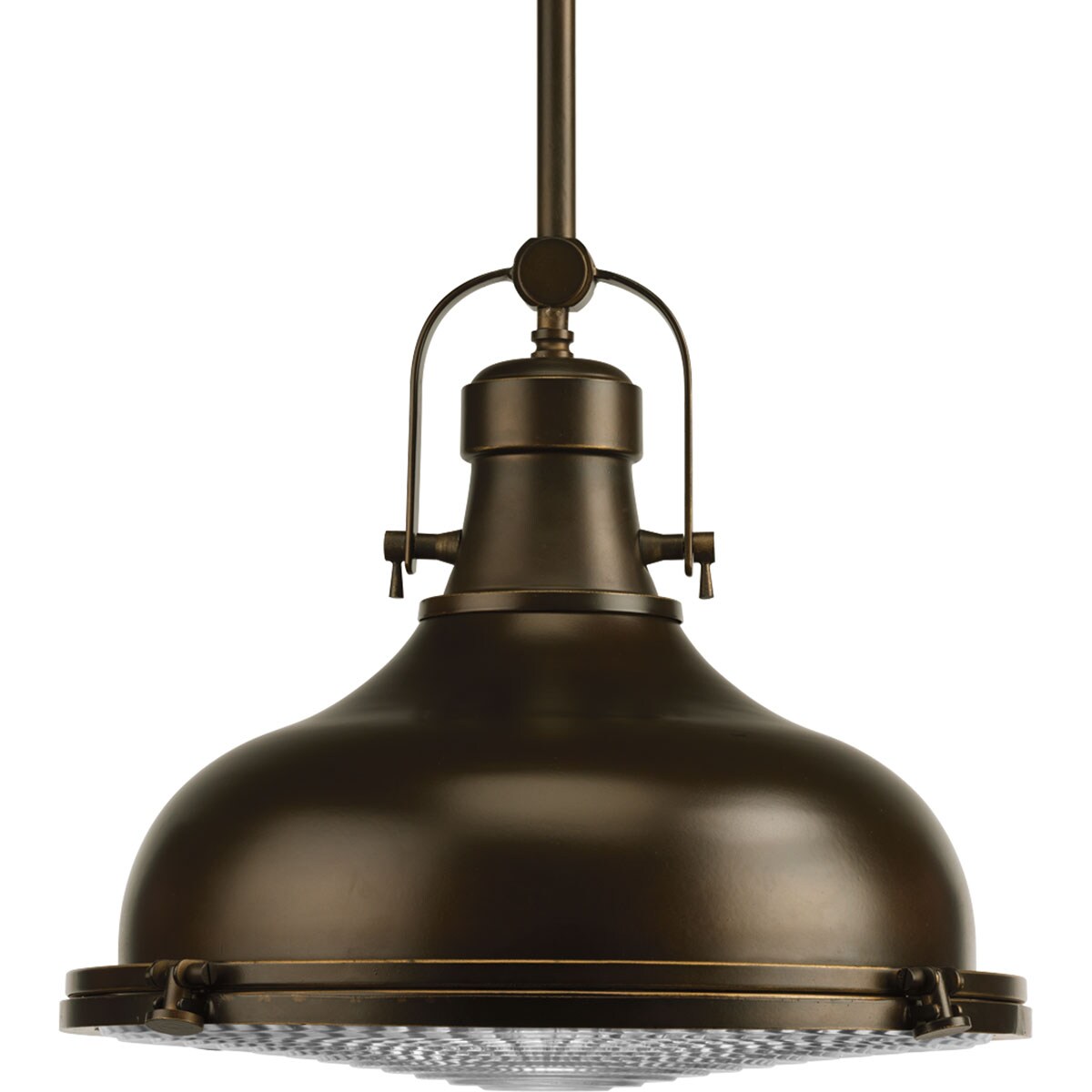 Progress Lighting P5197-10830K9 Fresnel Lens LED Oil Rubbed Bronze Coastal Clear Glass Dome LED Hanging Pendant Light