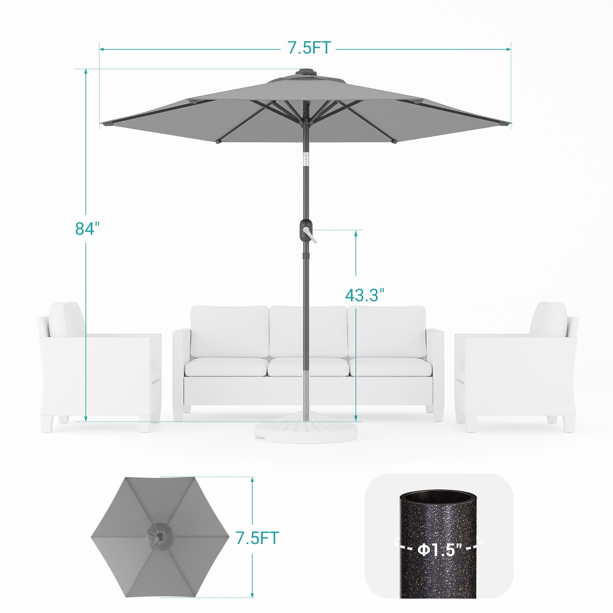 ACEGOSES LW-75GY Umbrellas-2 - View #2
