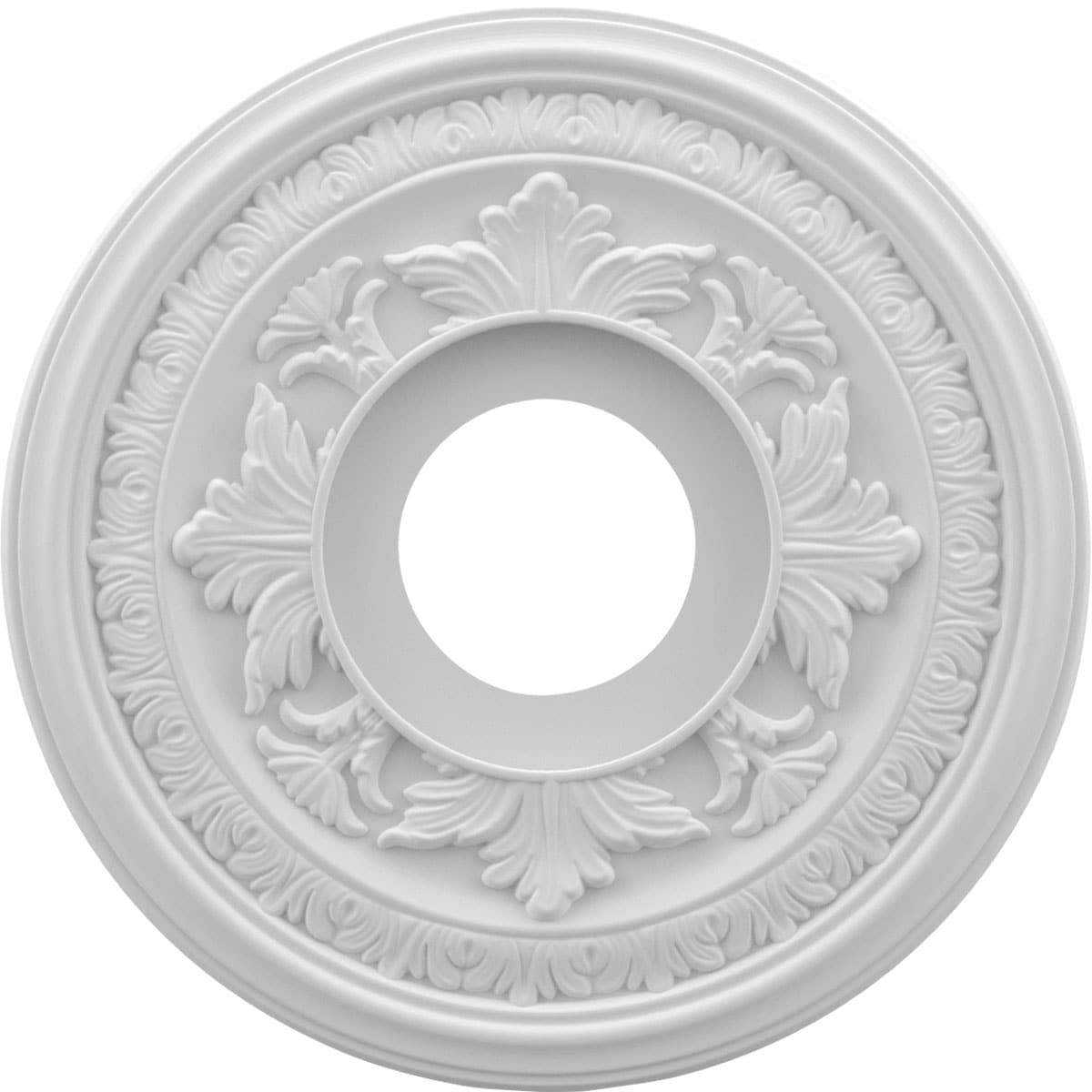 Ekena Millwork CMP13BA Baltimore Thermoformed 13-in W x 13-in L Traditional White PVC Ceiling Medallion