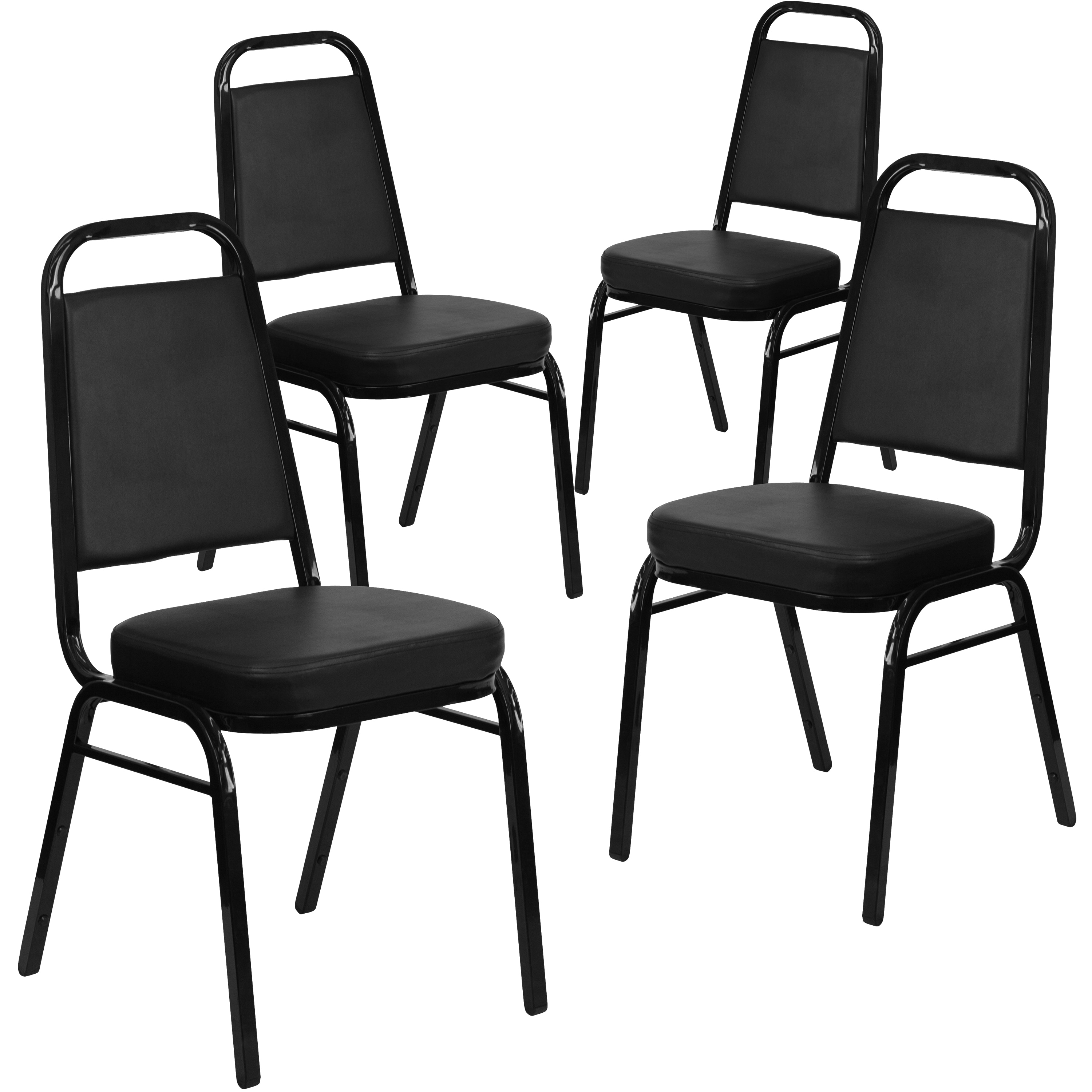 Flash Furniture 812581015423 4 Modern Black Vinyl/Black Frame Vinyl Accent Chair