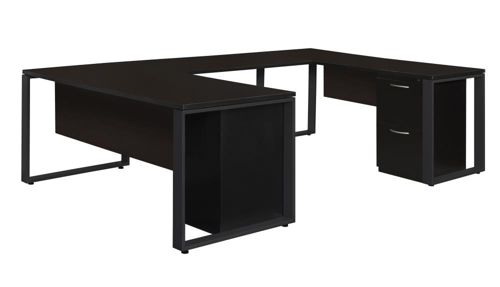 Regency STUDMP663048MWBK Structure 102-in Brown Modern/Contemporary U-shaped Desk