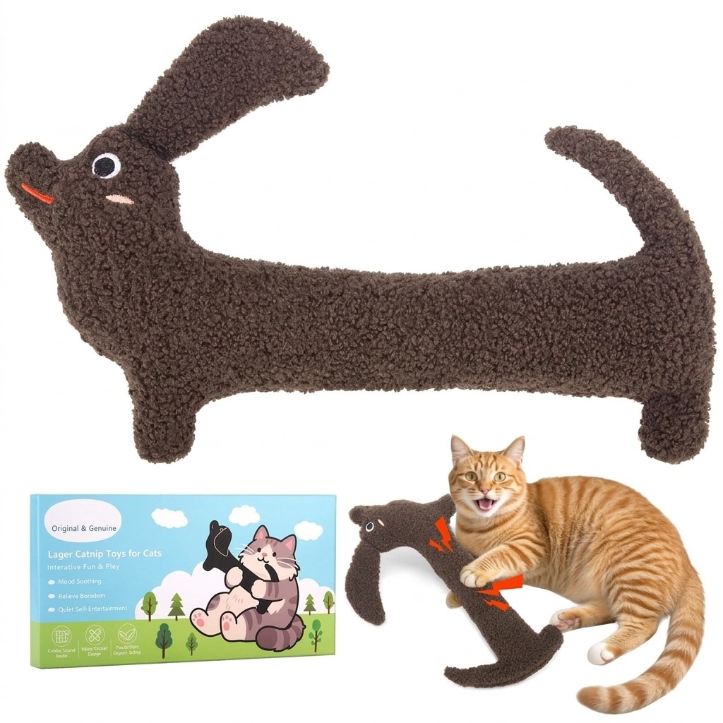 AOIZGMY - Refillable Catnip Toy Large 13 Inch Cat Kicker for Indoor Cats Crinkle Sound Interacti...