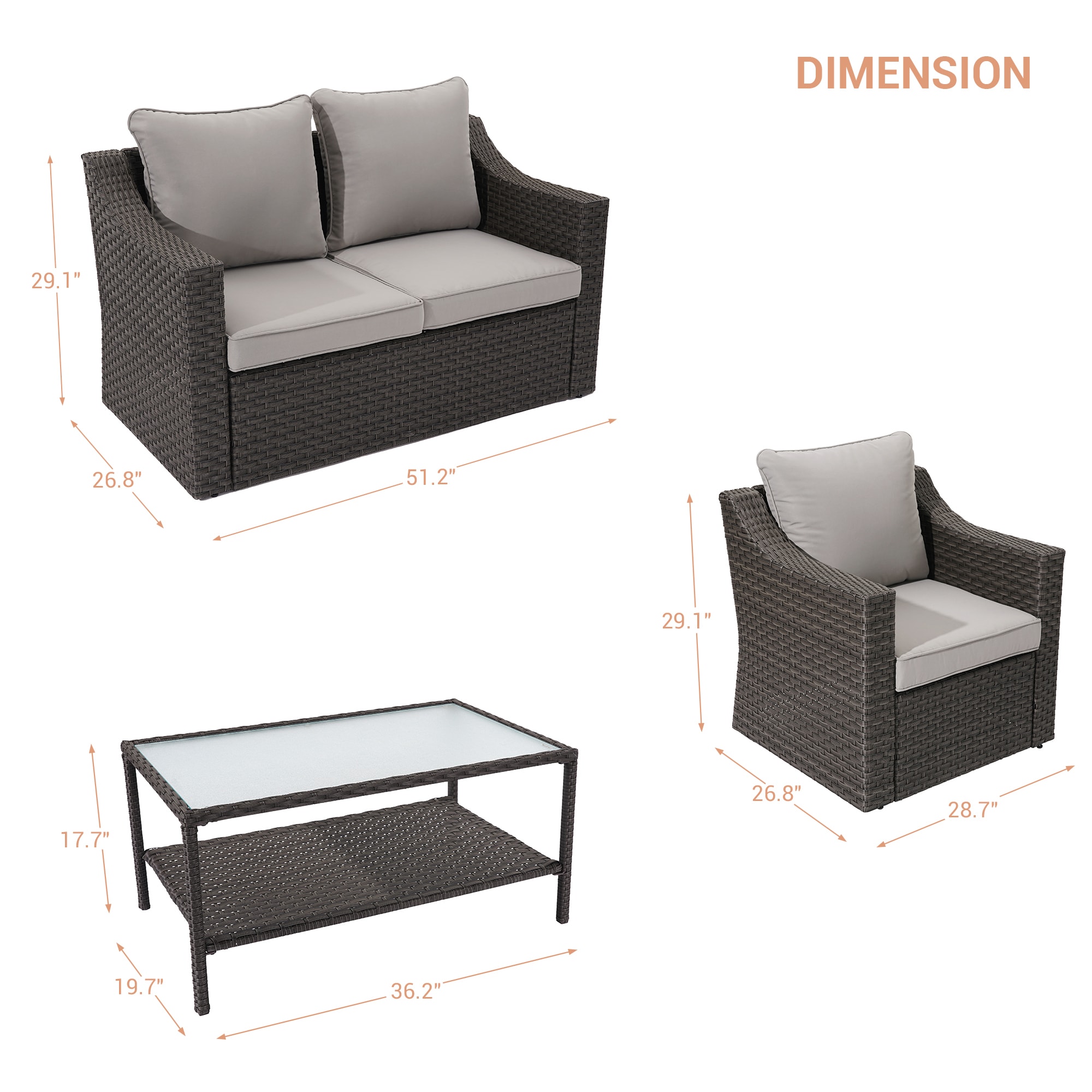 ACEGOSES LW-HSF400GY Patio-Conversation-Sets - View #4