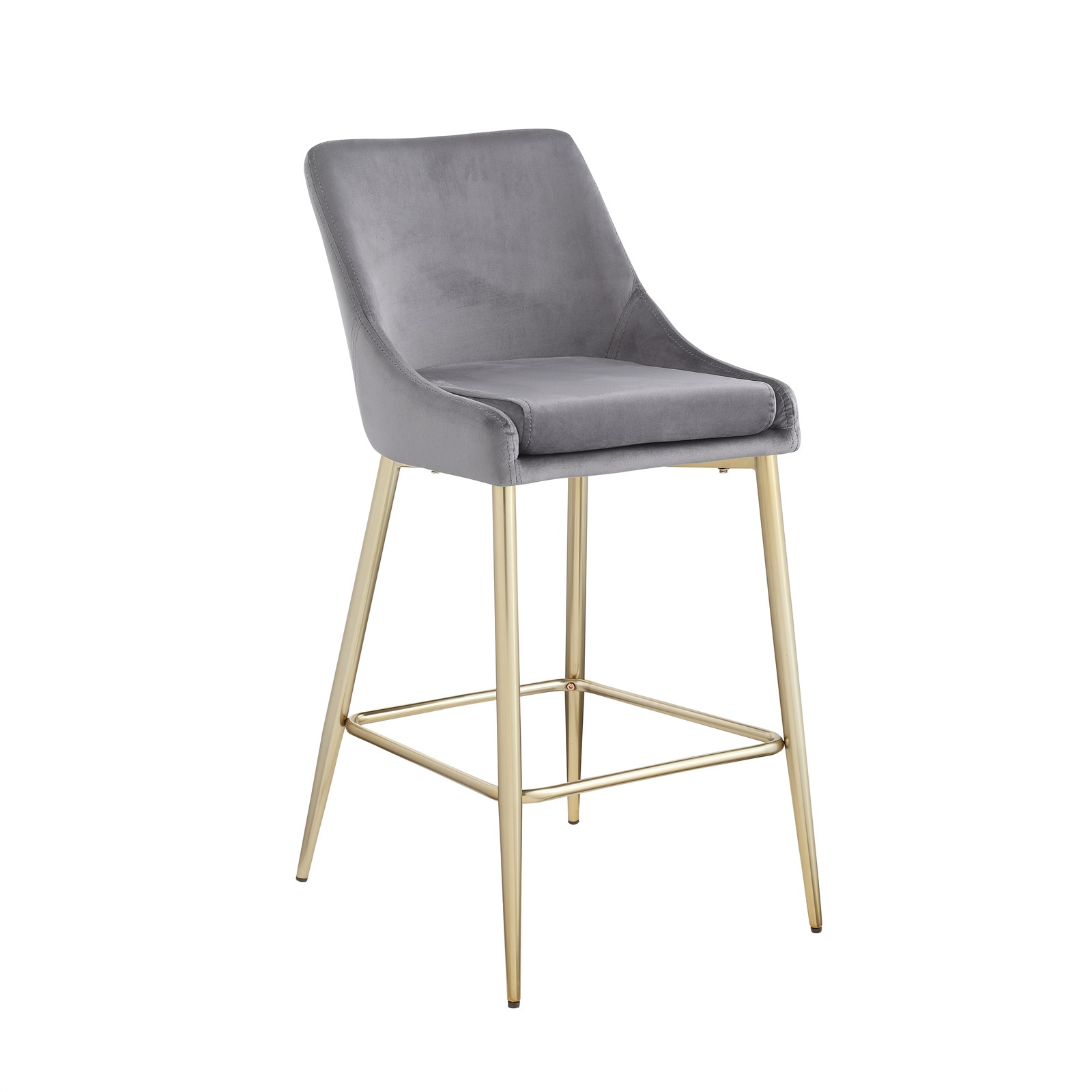 BESTCOSTY W1567LJW69743-ZY Gray 27.9-Inches H Counter height Bucket seat Upholstered Metal Bar Stool