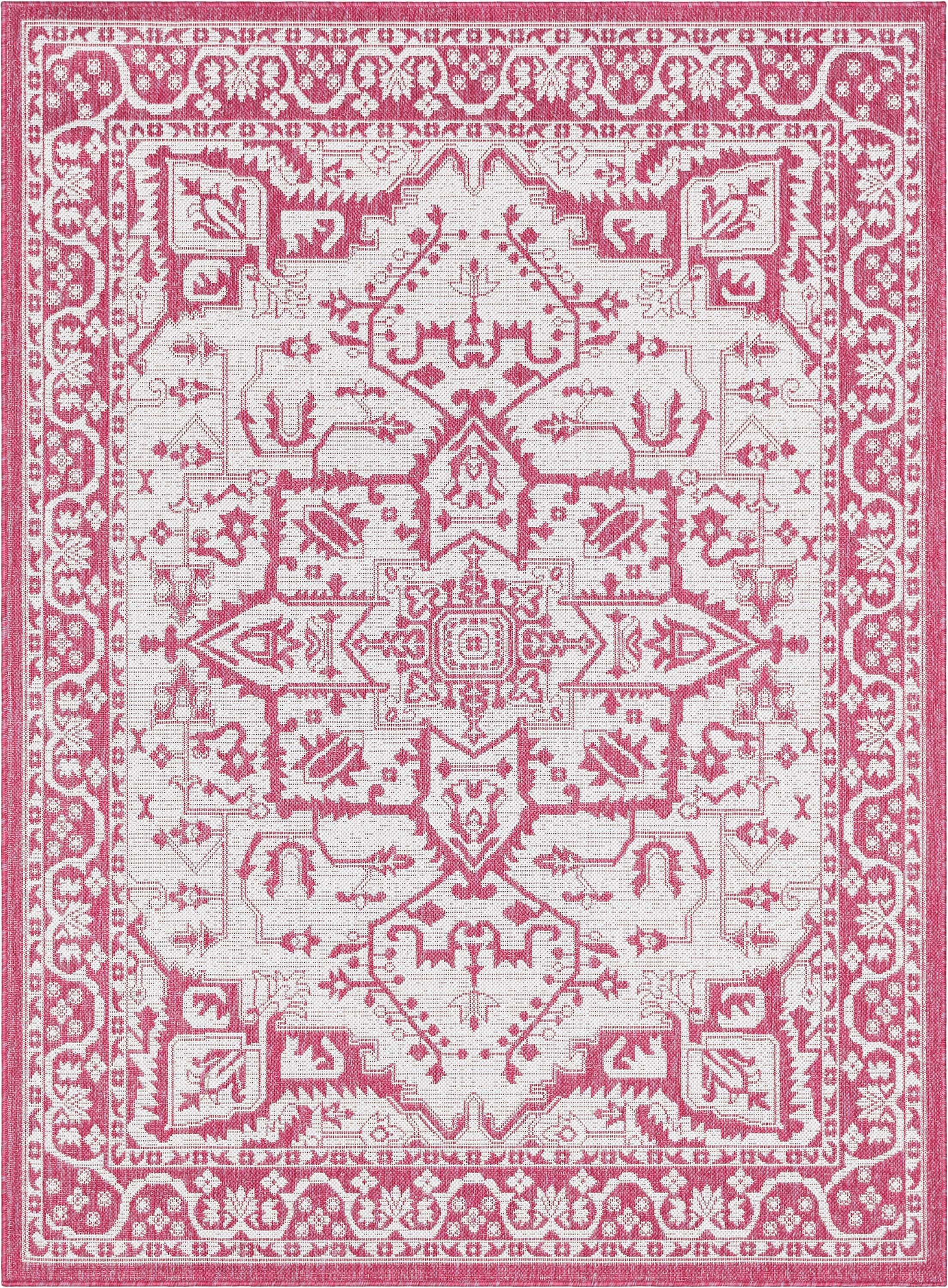 Well Woven 8 X 10 (ft) Kilim Fuschia Indoor/Outdoor Abstract Mid ...