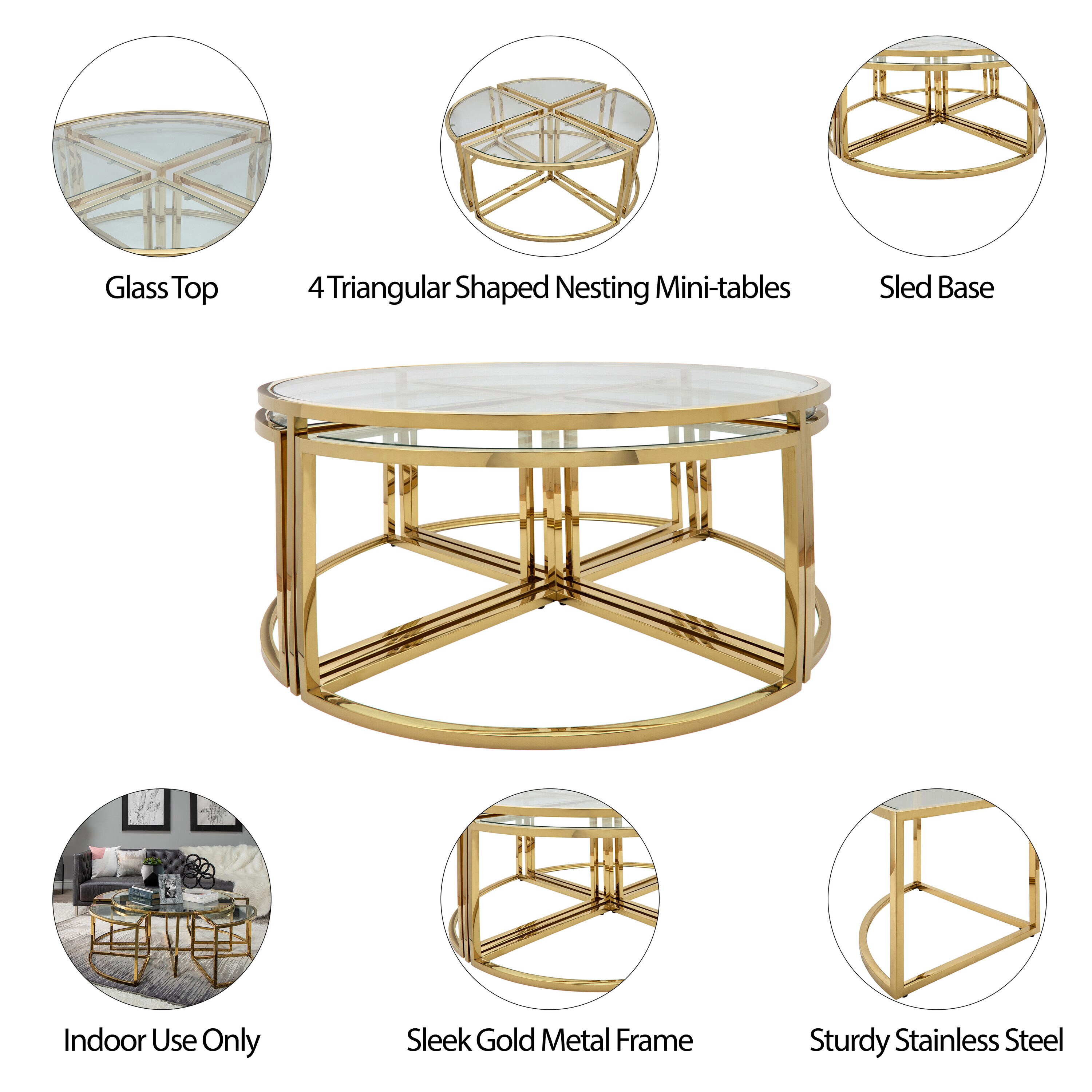 Sagebrook Home 15440-02 Coffee-Tables - View #10