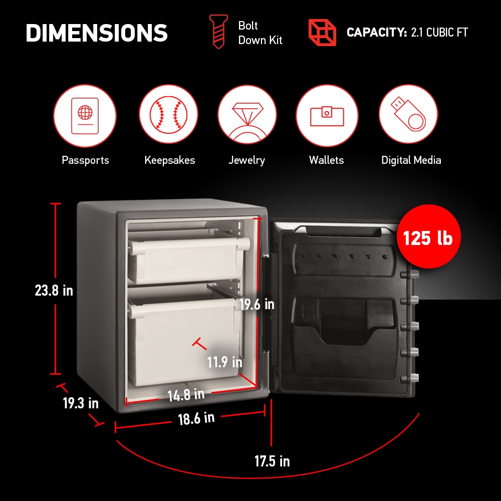 SentrySafe 2cu ft Fireproof and Waterproof Home Safe with Electronic