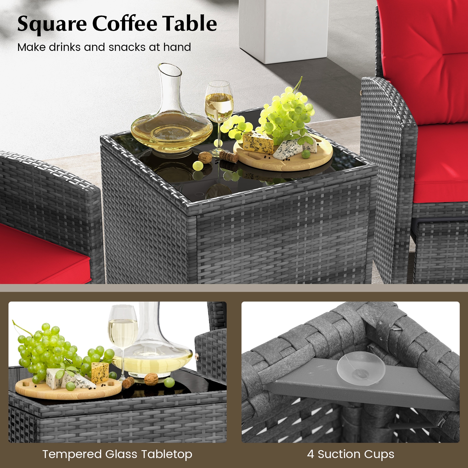 Forclover HYFC-72144RE+ Patio-Conversation-Sets - View #5
