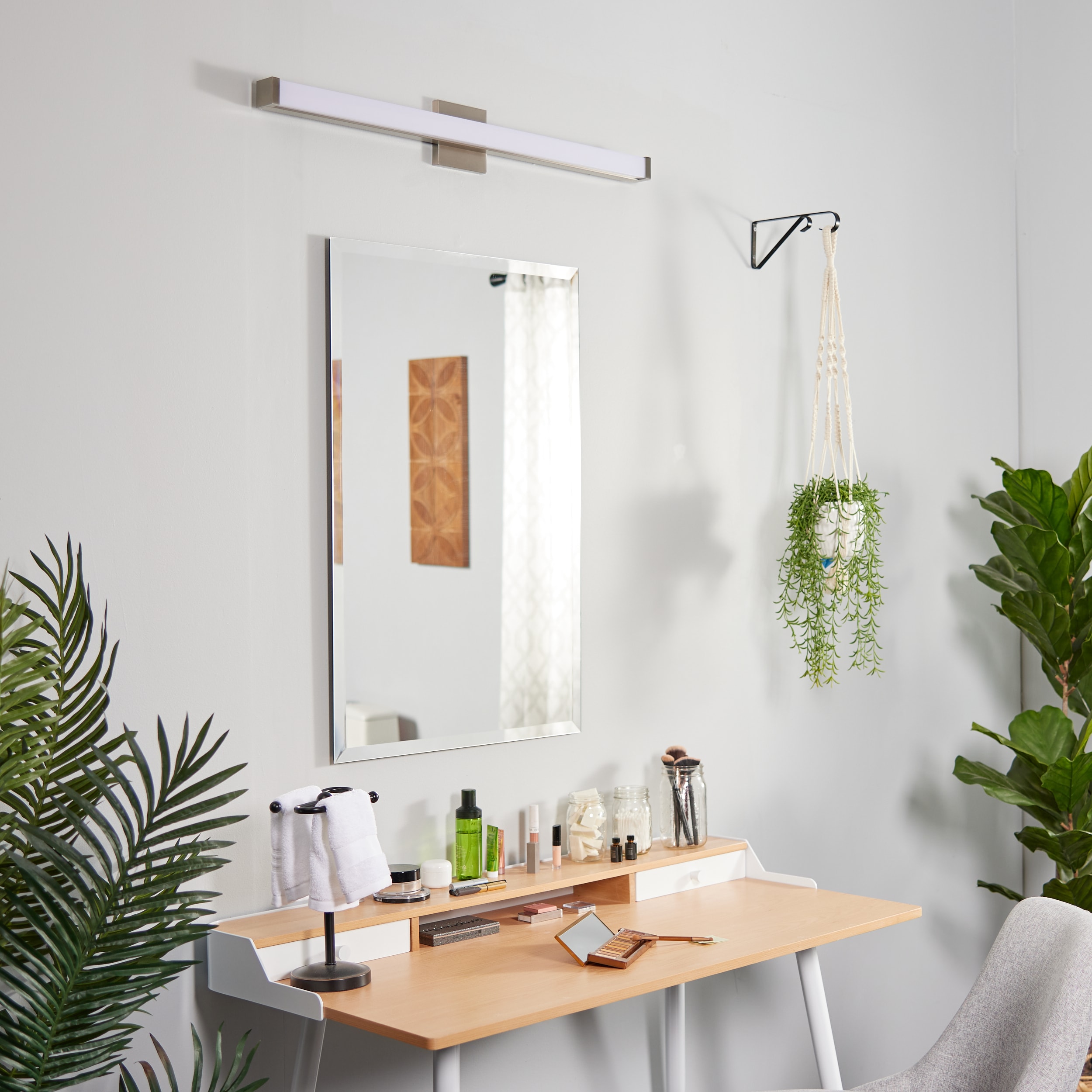 Satin Nickel 36" LED Bath Vanity Light with Acrylic Shade