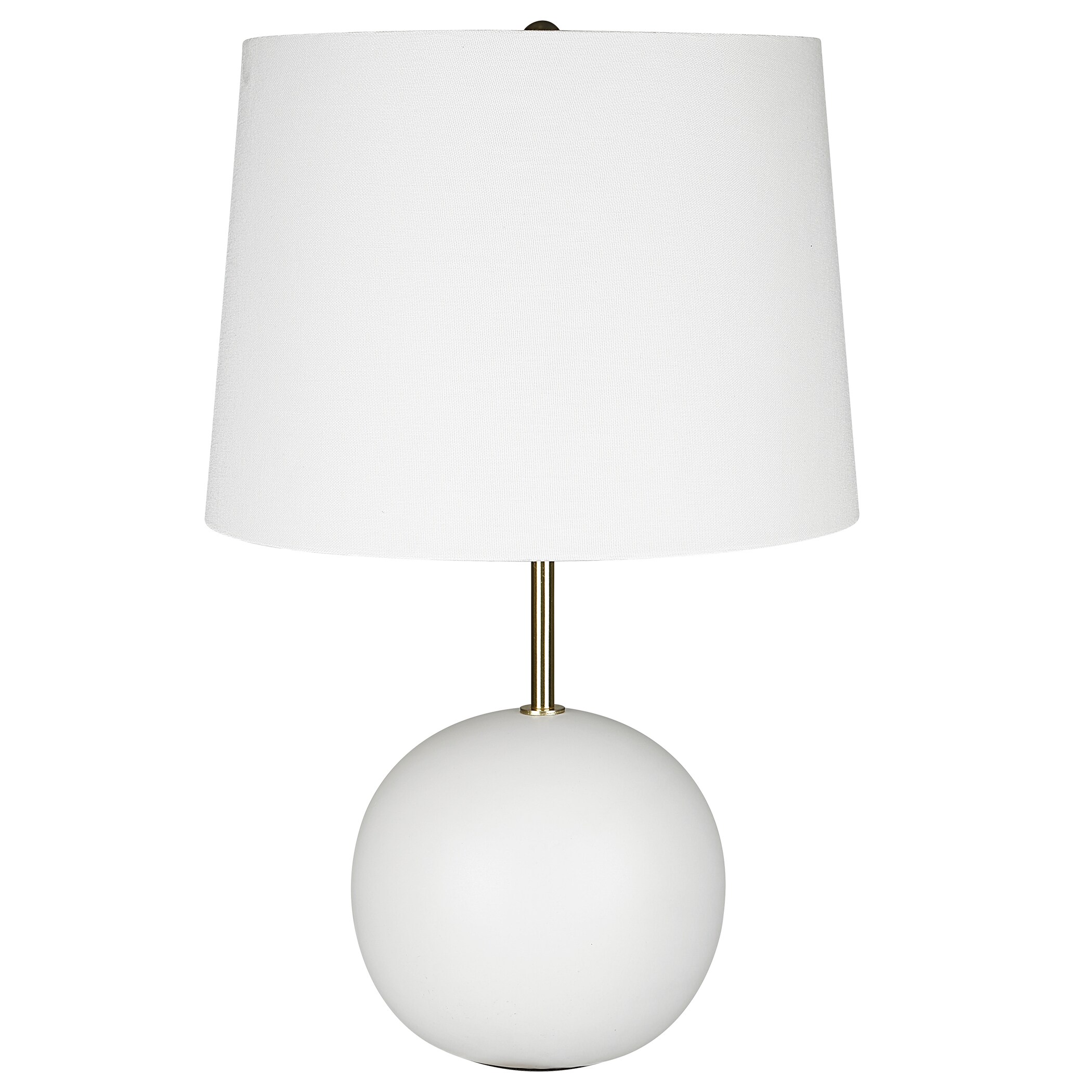 Benzara BM277027 22-in White and Gold LED Table Lamp with No Shade