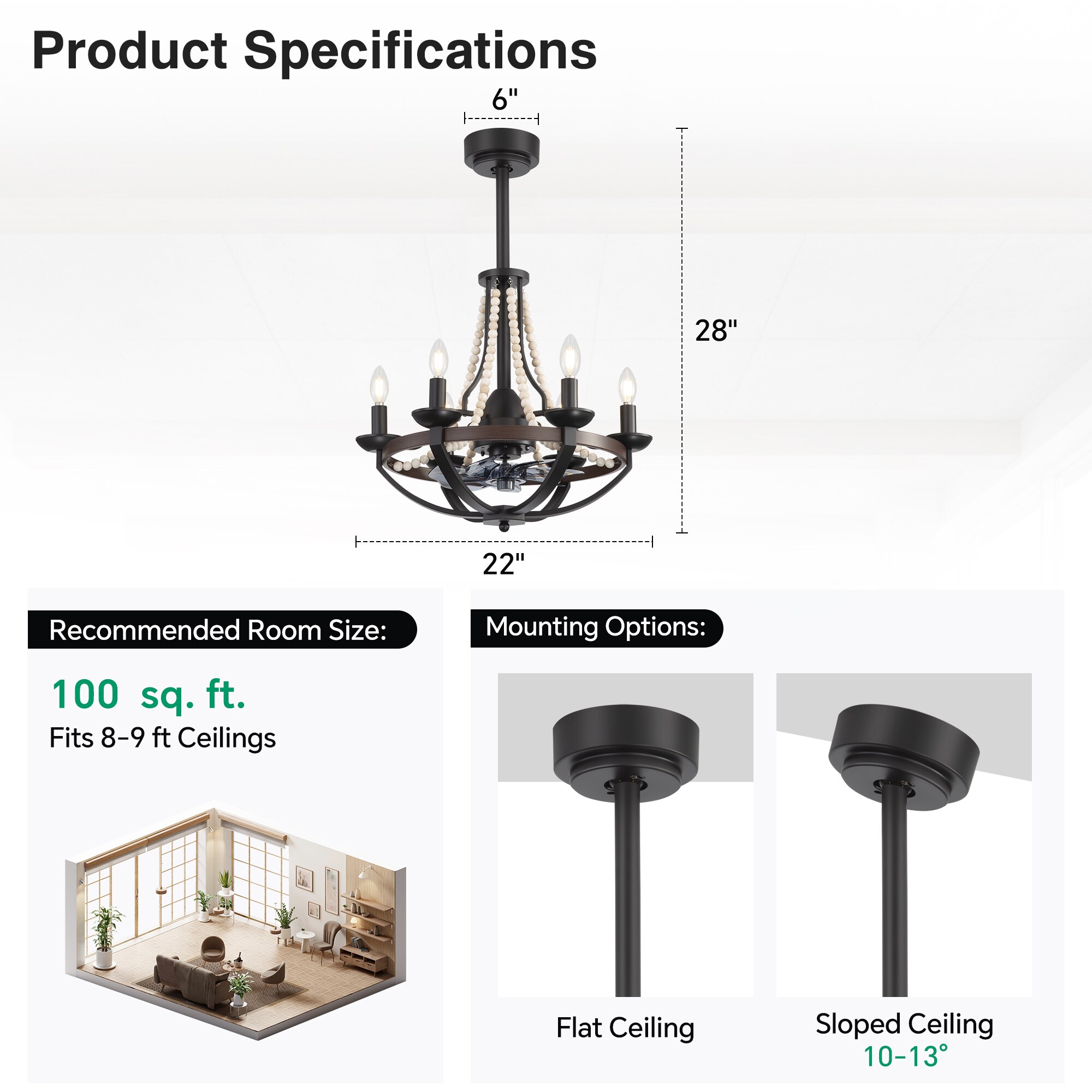 Flashwind A35ZY35075BK Ceiling-Fans - View #3