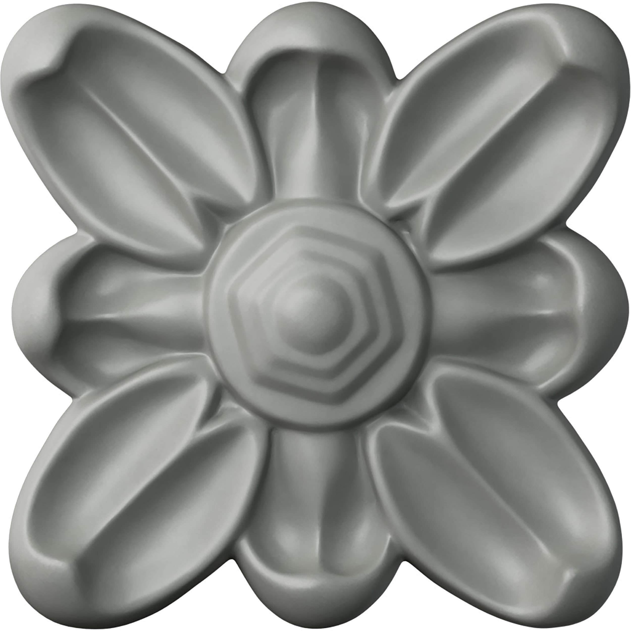 Ekena Millwork ROS03X04EM Emery Flower 3.875-in x 3.875-in Square Primed Polyurethane Rosette