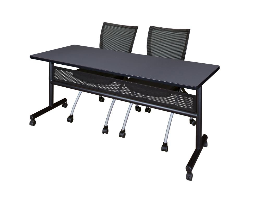 Regency MKFTM7224GY09BK Training Gray 4-Person Training Table (72-in W x 29-in H)