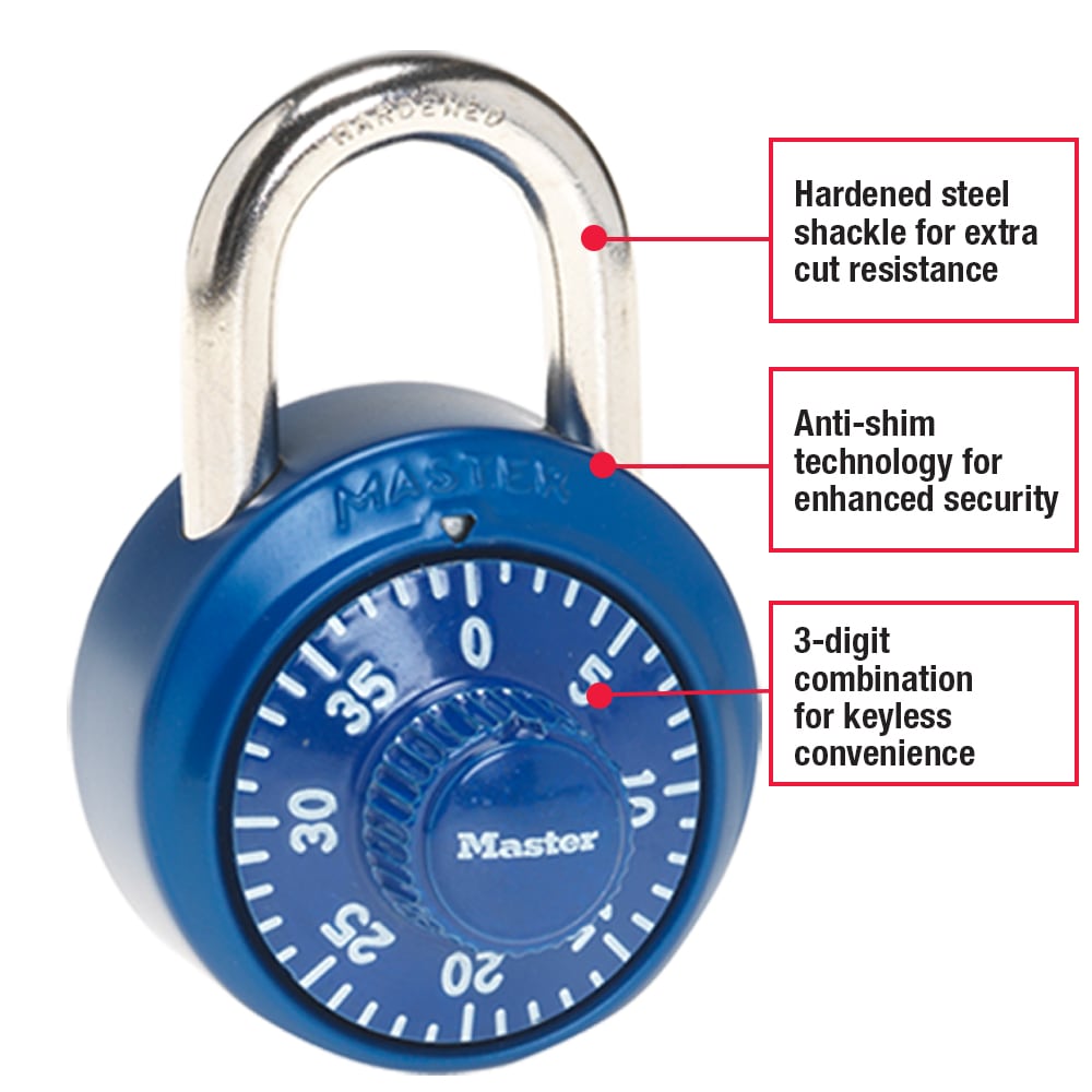 Master Lock Combination Padlock with Key! Great for Schools, Gym, Work Lockers!