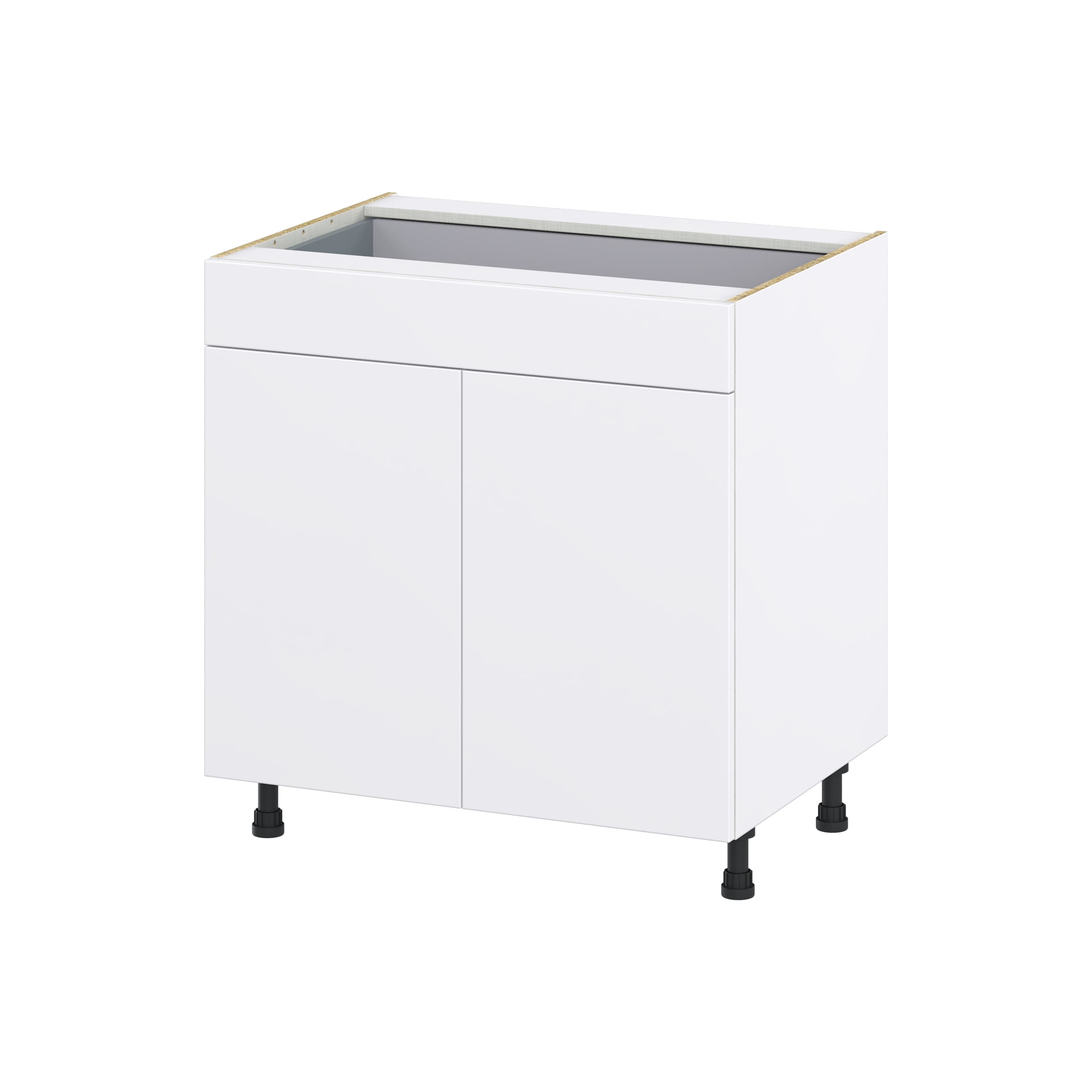Hugo&Borg Lasalle 33-in W x 34.5-in H x 24-in D Bright White Slab 1-Drawer Base Fully Assembled Cabinet (Flat Panel Slab Style)