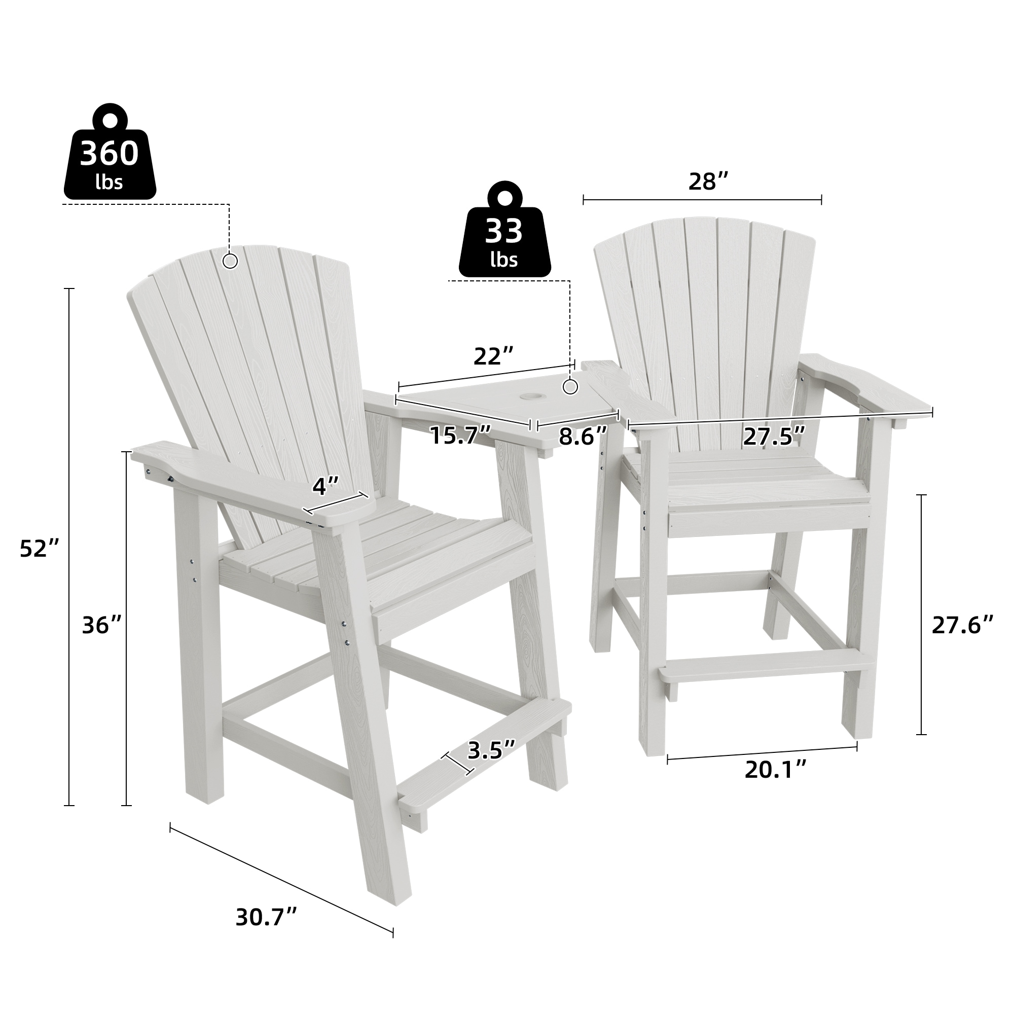 JEAREY SRGJY-PE-WE Patio-Chairs - View #4