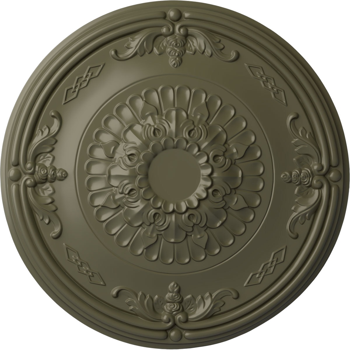 Ekena Millwork CM27ATPTF Athens 26.25-in W x 26.25-in L Painted Turtle Polyurethane Whole Ceiling Medallion