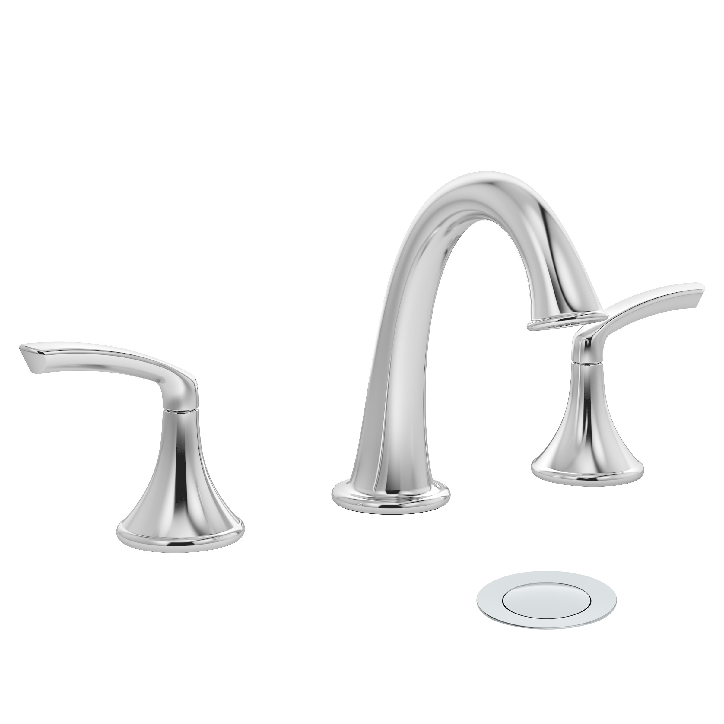 Symmons SLW5512PP Elm Polished Chrome Widespread 2-handle WaterSense High-arc Commercial/Residential Handle Bathroom Sink Faucet with Drain