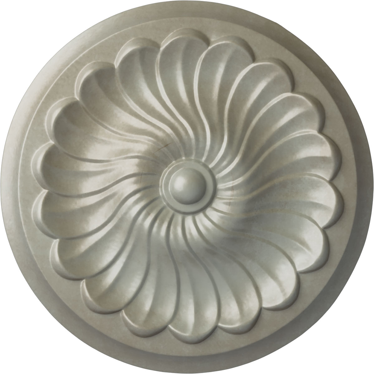 Ekena Millwork CM12FLFLS Flower Spiral 12.25-in W x 12.25-in L Painted Flash Gold Polyurethane Whole Ceiling Medallion