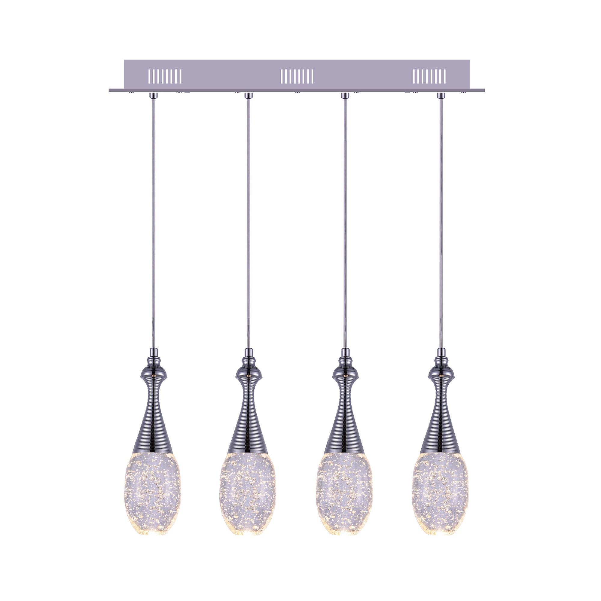 CWI Lighting 5110P23C-RC Dior 4-Light Chrome Modern/Contemporary Drum LED Hanging Pendant Light