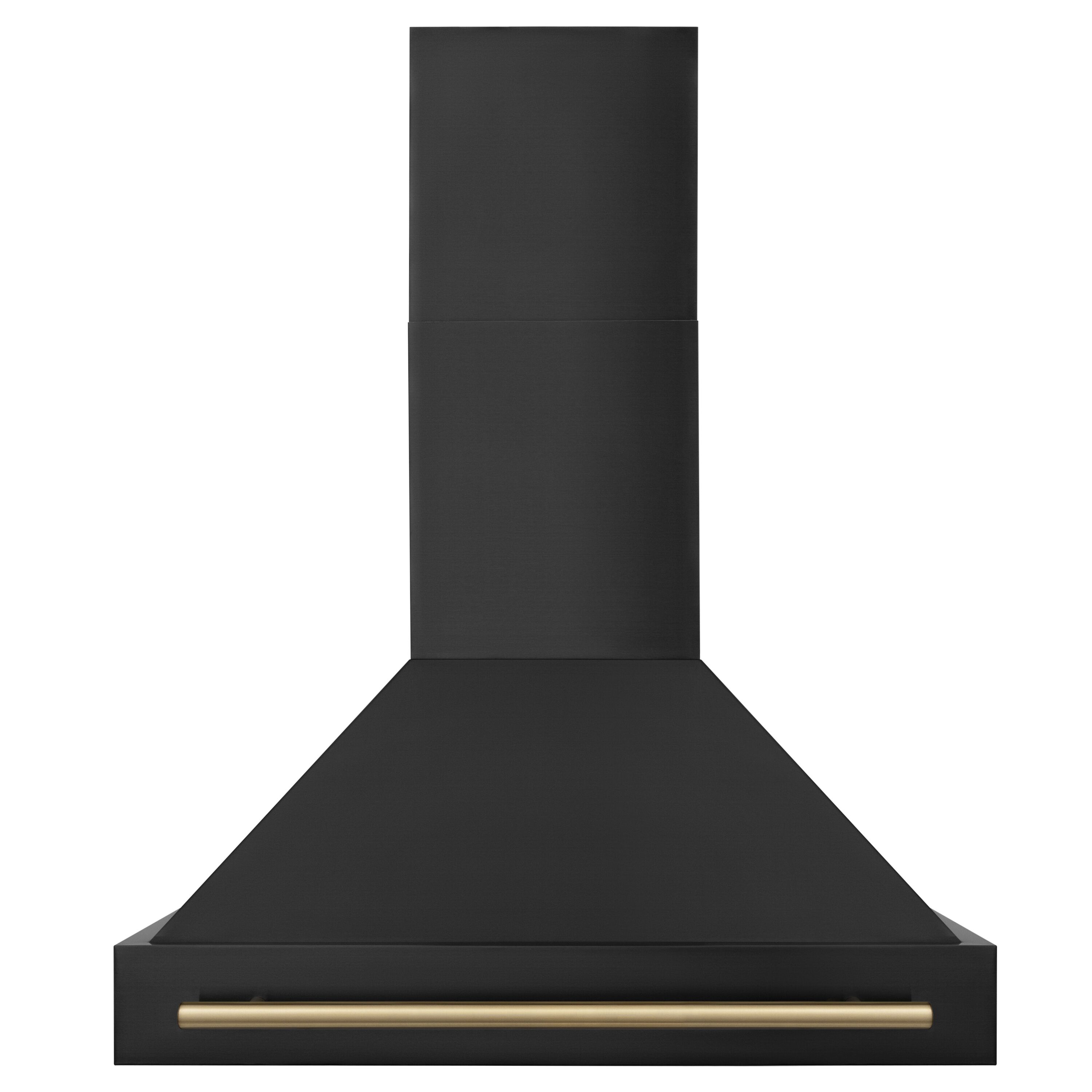ZLINE KITCHEN & BATH BS655Z-36-CB 36 inch Ducted 700-CFM Black Stainless Steel with Champagne Bronze Handle Wall-Mounted Range Hood