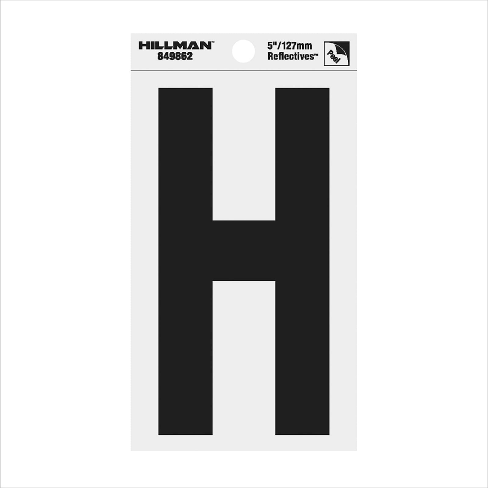 Hillman 849862 5-in Reflective Black Letter H