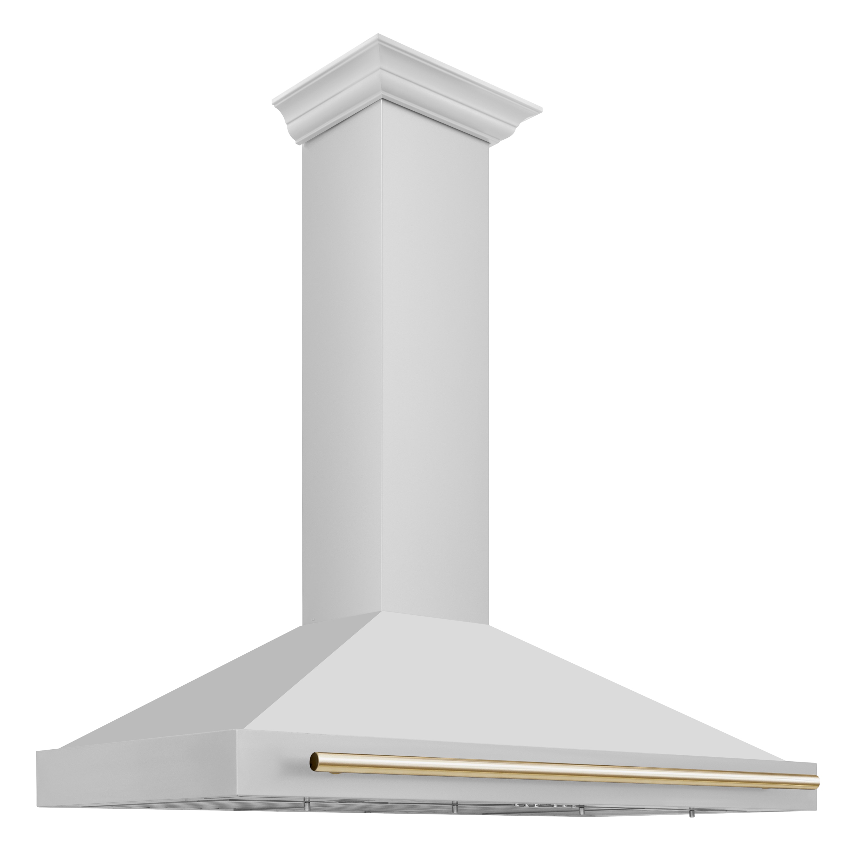 ZLINE KITCHEN & BATH KB4STZ-48-G 48 inch Convertible 400-CFM Recirculating Stainless Steel with Polished Gold Handle Wall-Mounted Range Hood