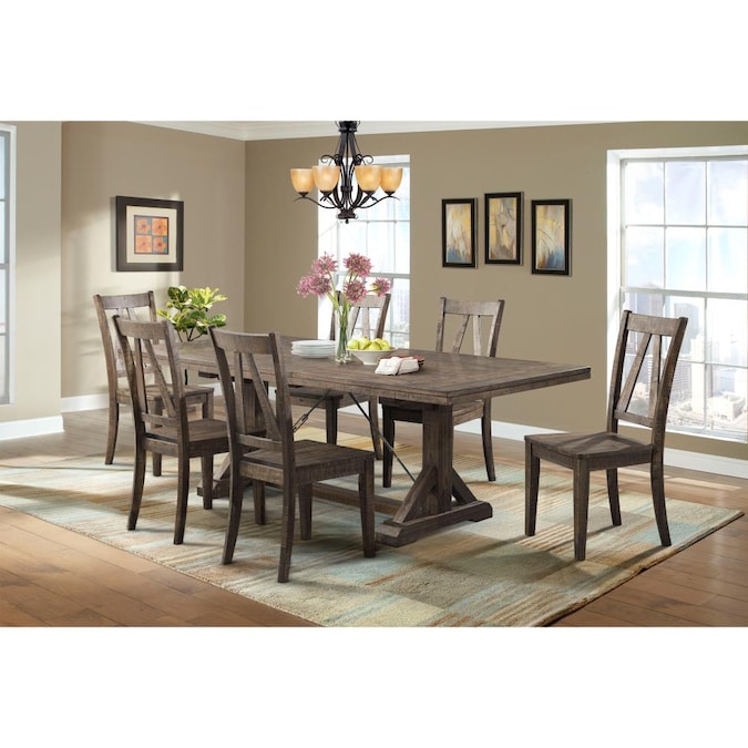 Wooden Side Chairs In The Dining Room, 7 Pc Dining Room Table Sets