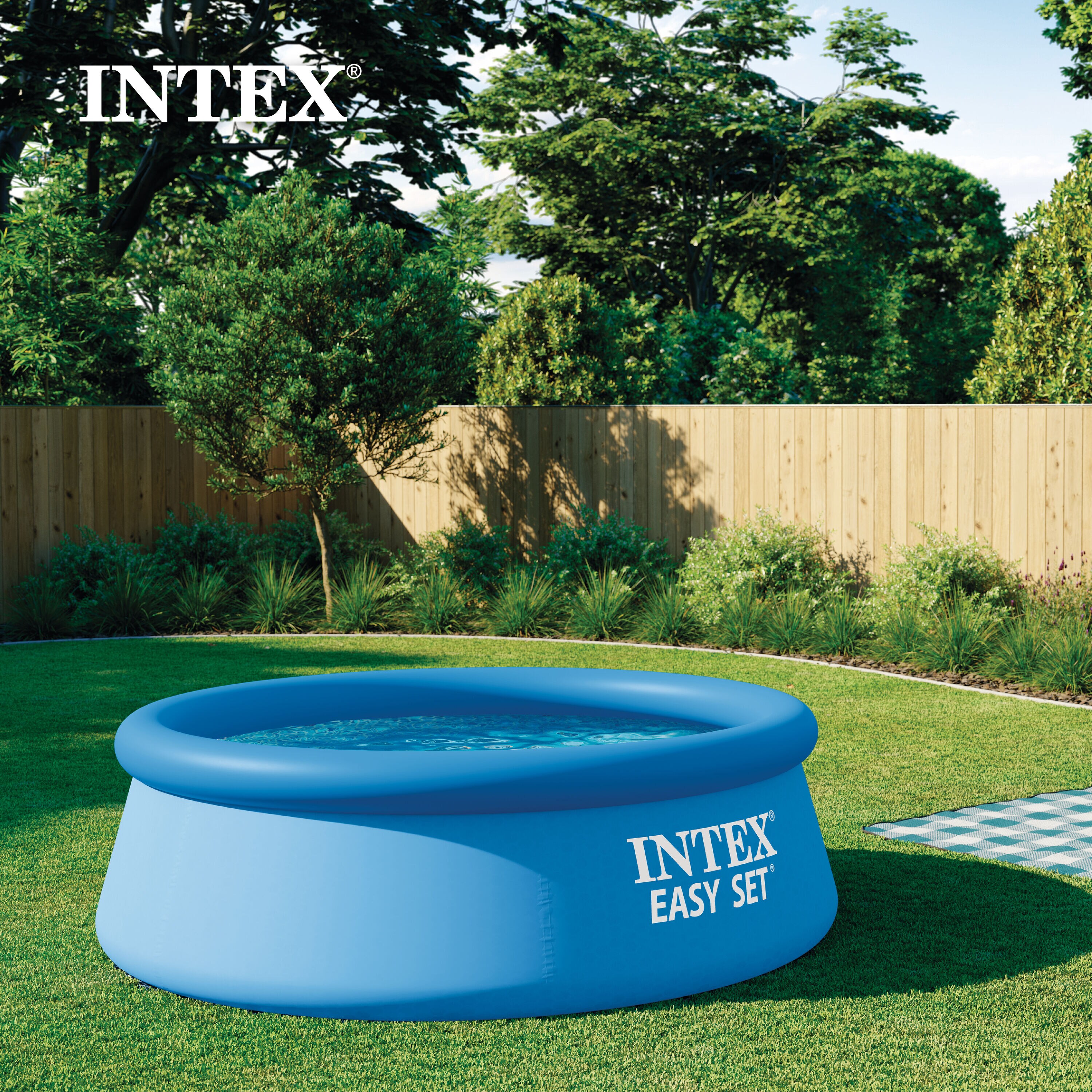 Intex 8-Foot Round Blue Inflatable Above Ground Pool