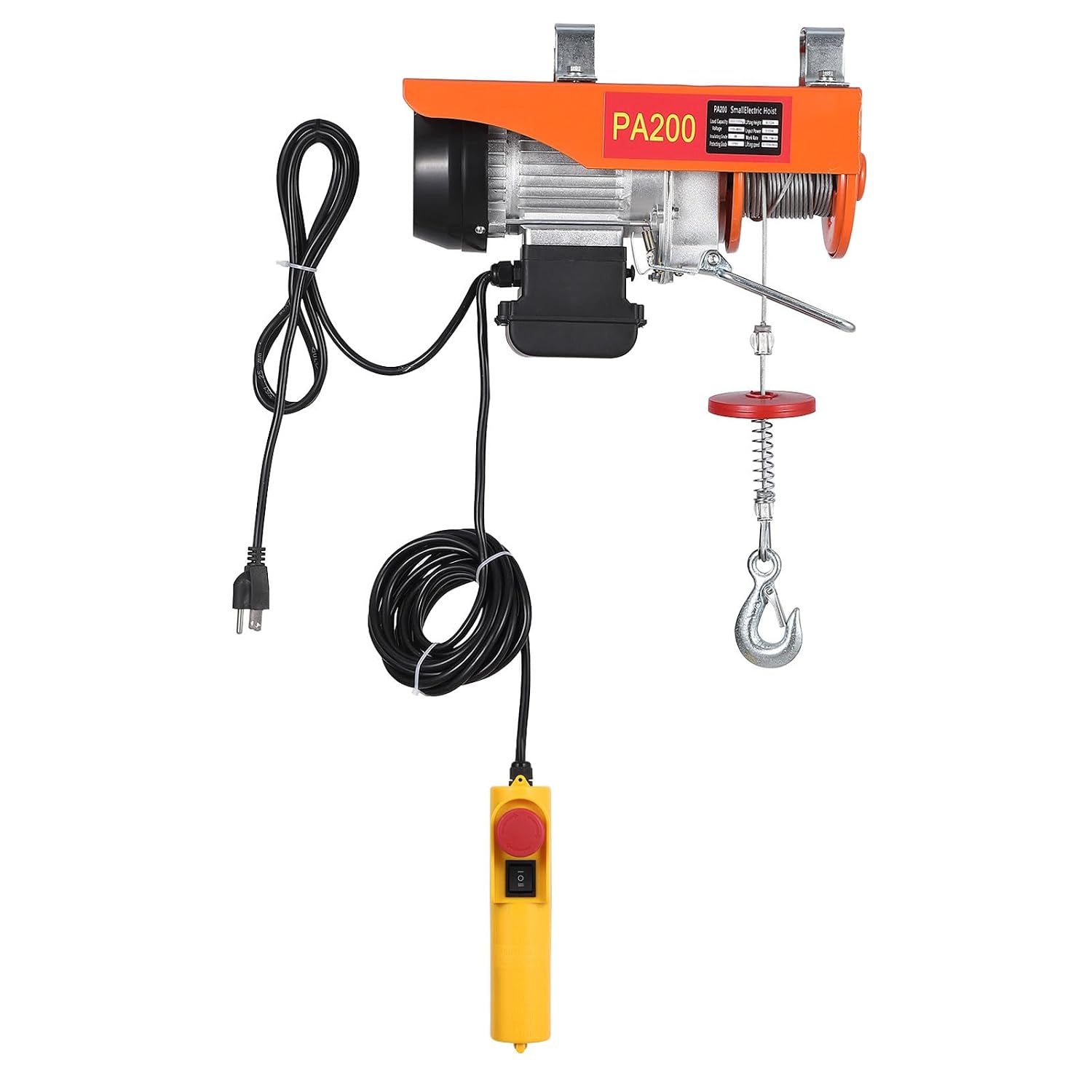 Garvee Electric Hoist 440 Lbs Lift Electric Winch 110V Overhead Engine Lift Double Slings with Wired Remote Control Emergency Stop Switch 6.5ft Lifting Height for Garage Factories #CNF-RIYLMCTZYCO