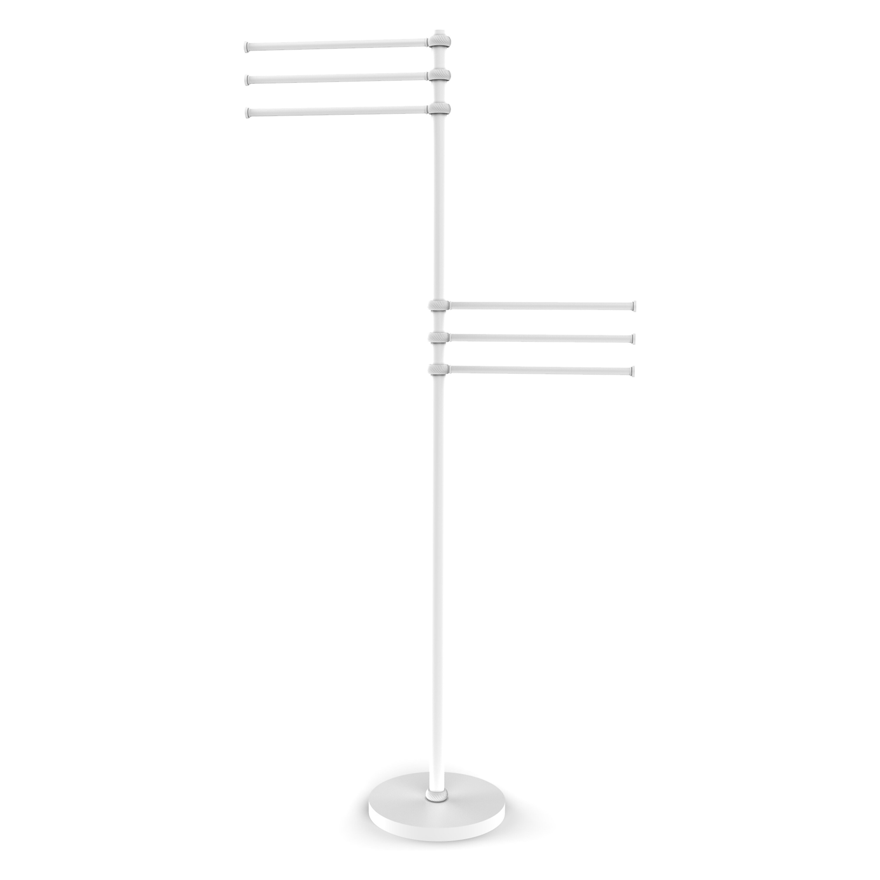 Allied Brass TS-50T-WHM Matte White Freestanding Towel Rack 25.7-in x 52.2-in x 9.25-in